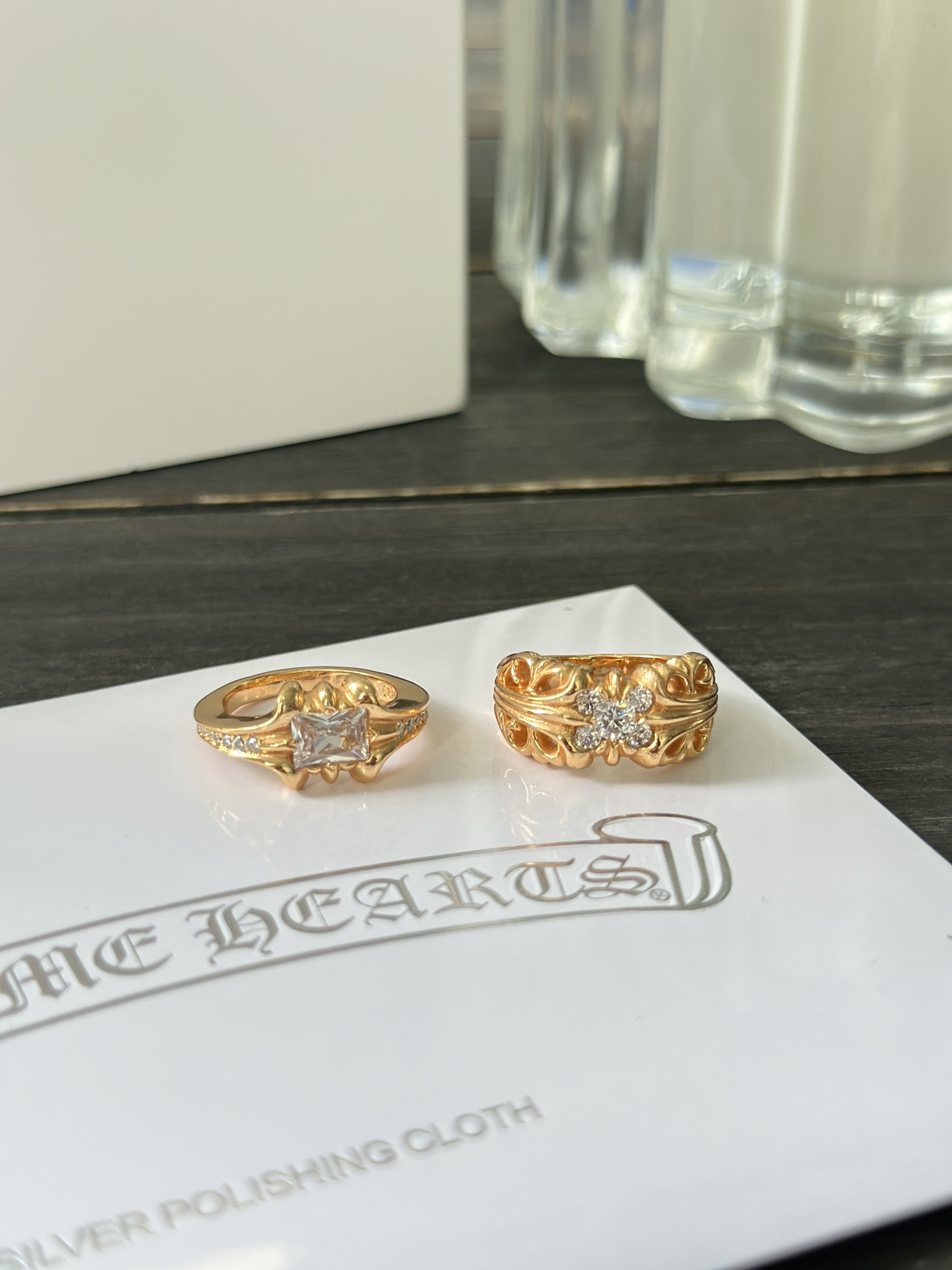 Ring, Custom Gold-Plated Diamond Setting