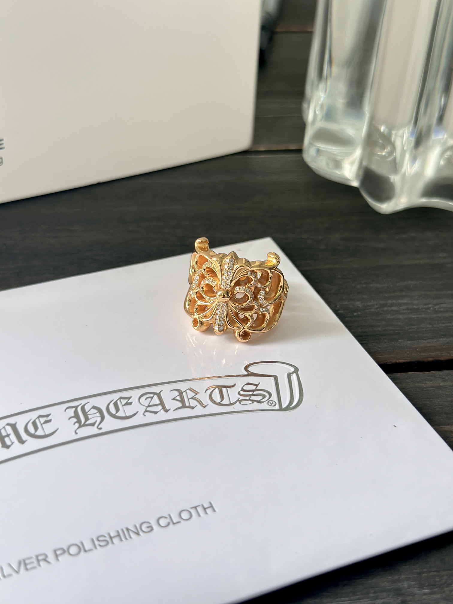 Ring, Custom Gold-Plated Diamond Setting