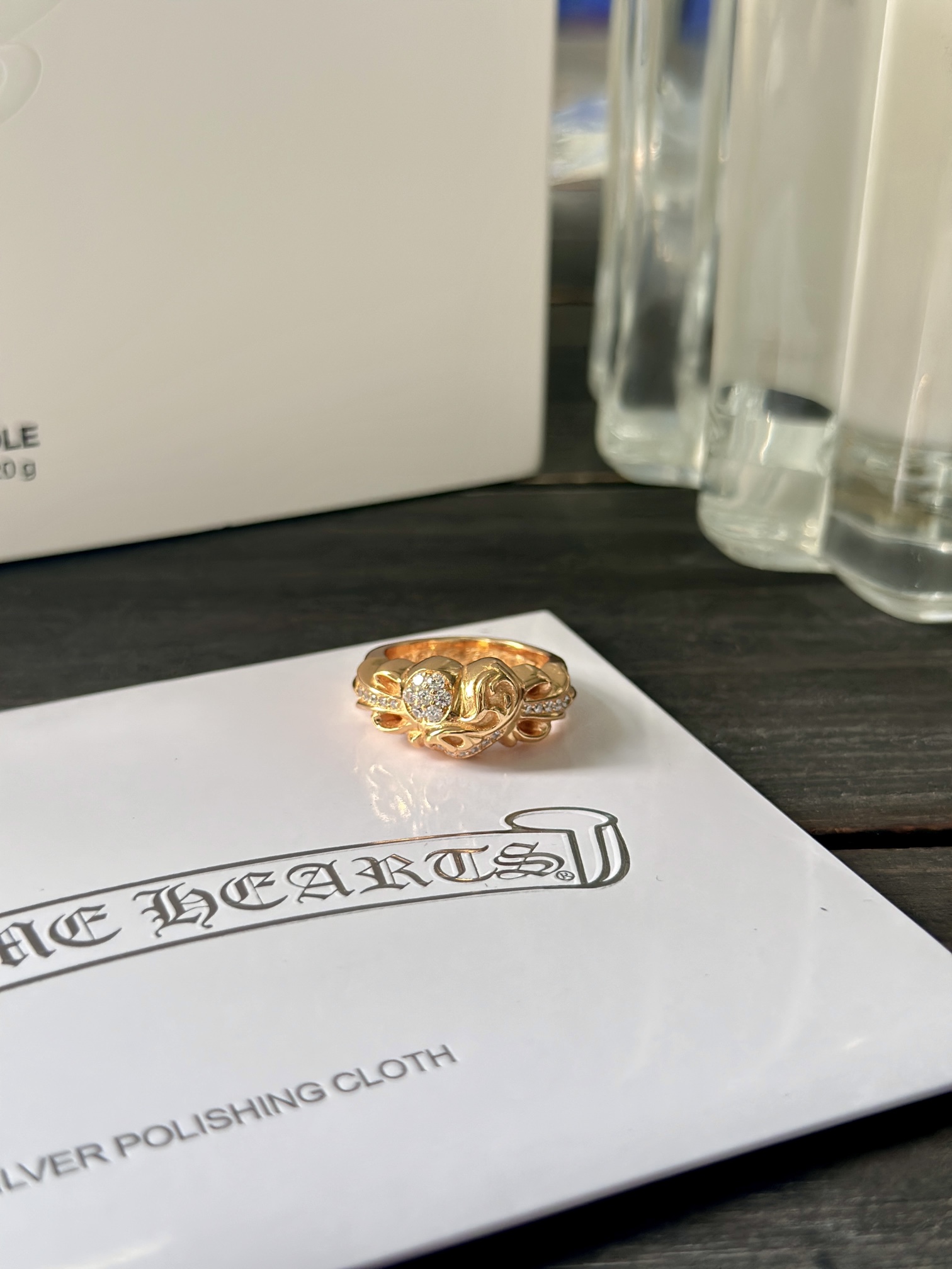 Ring, Custom Gold-Plated Diamond Setting
