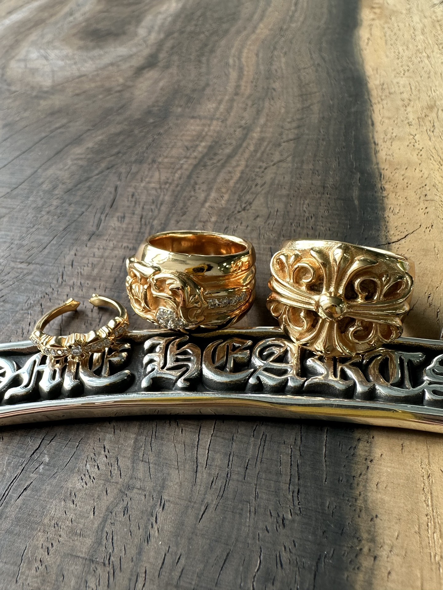 Ring, Custom Gold-Plated Diamond Setting