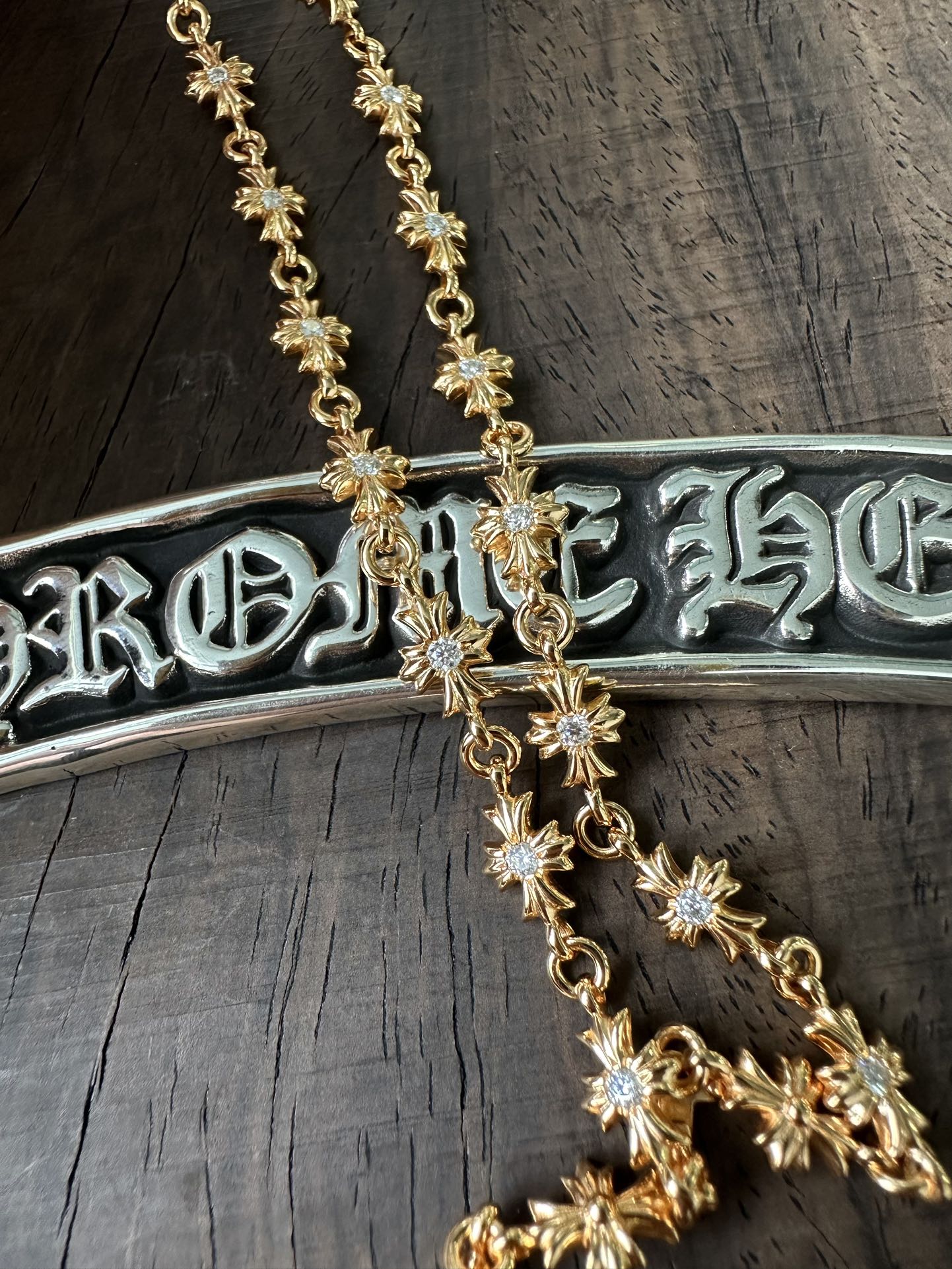 Custom Gold-Plated Diamond Setting, Necklace Pendant
