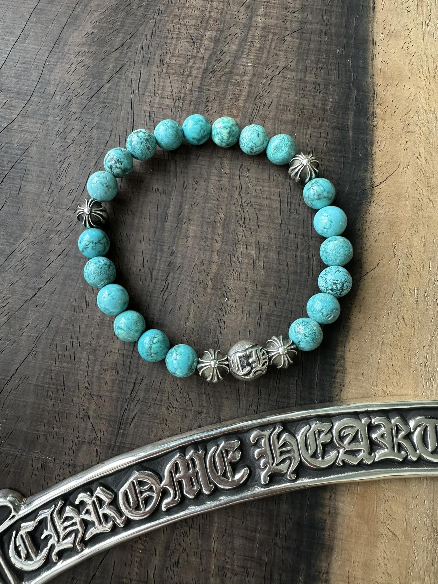 Silver bead bracelet