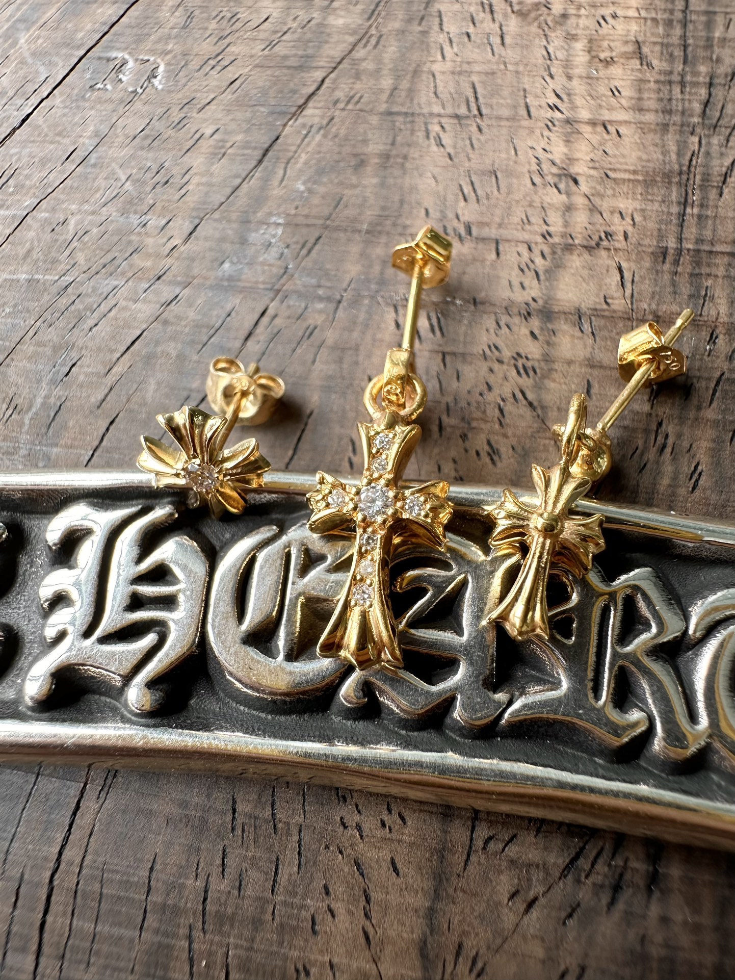 Earrings, Gold-Plated Diamond Custom