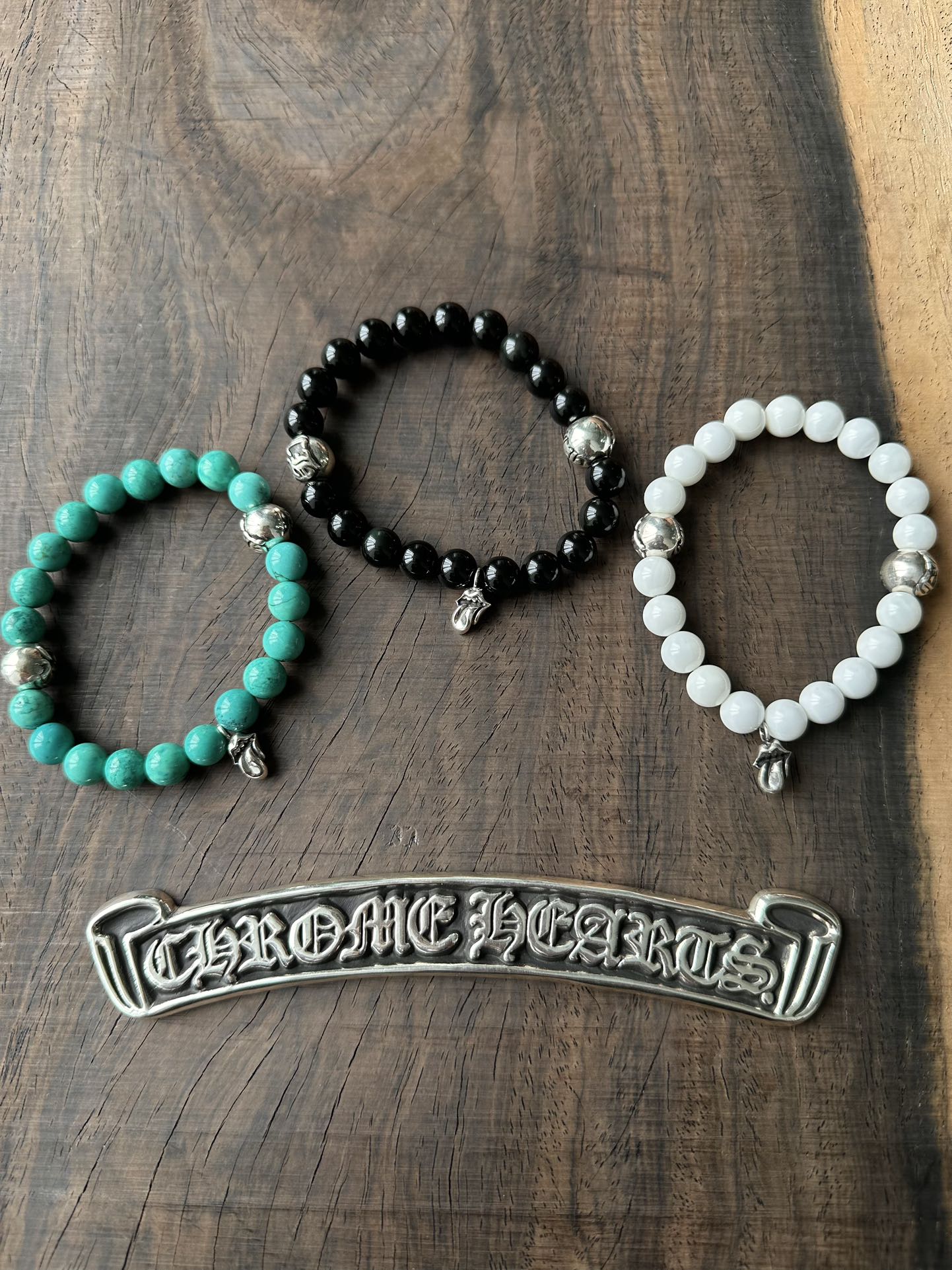 Silver bead bracelet