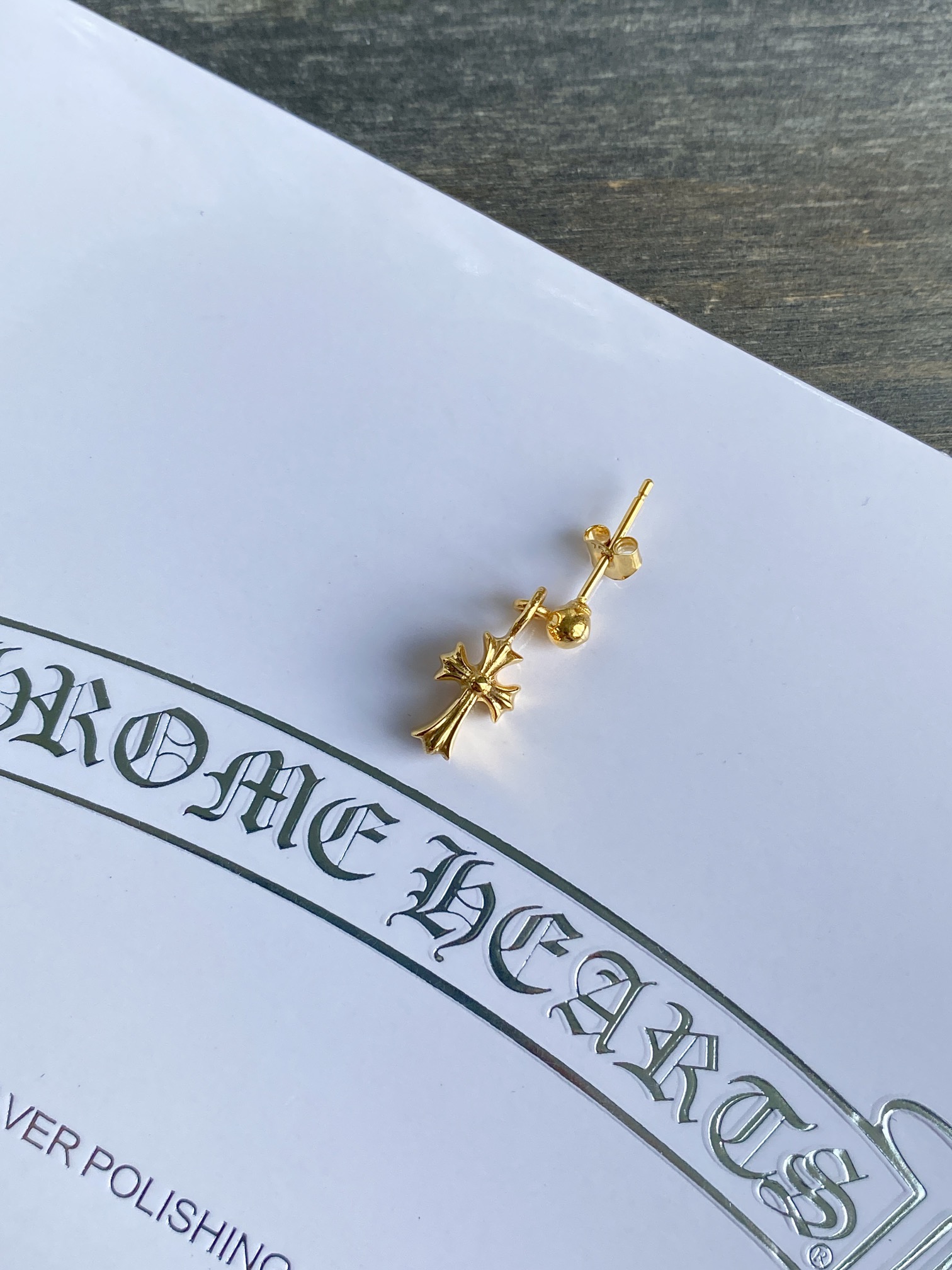 Earrings, gold-plated with custom diamond setting, 22k real gold customization