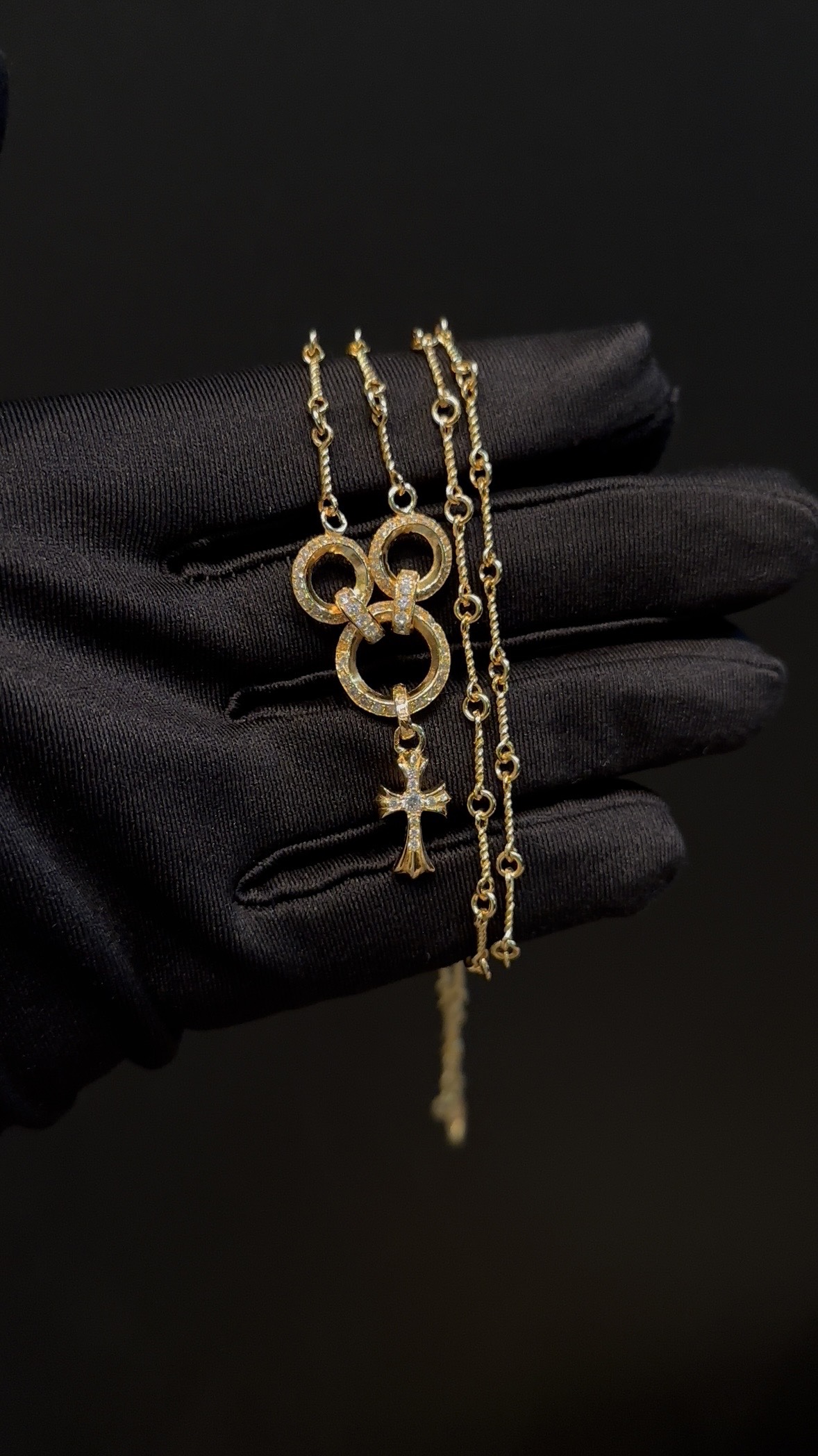 Custom Gold-Plated Diamond Setting, Necklace Pendant