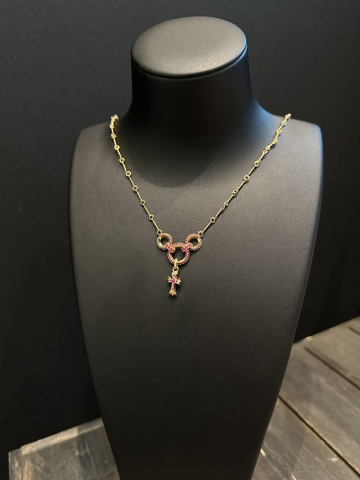 Custom Gold-Plated Diamond Setting, Necklace Pendant