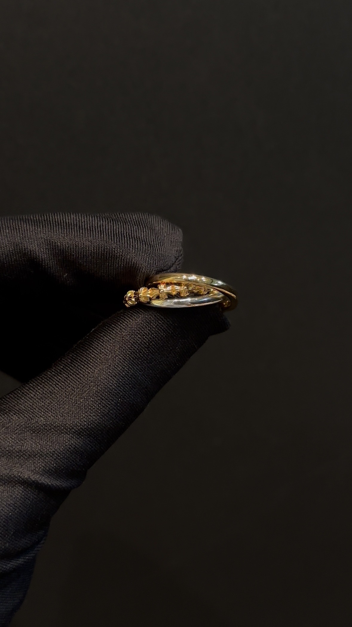 Ring, Custom Gold-Plated Diamond Setting