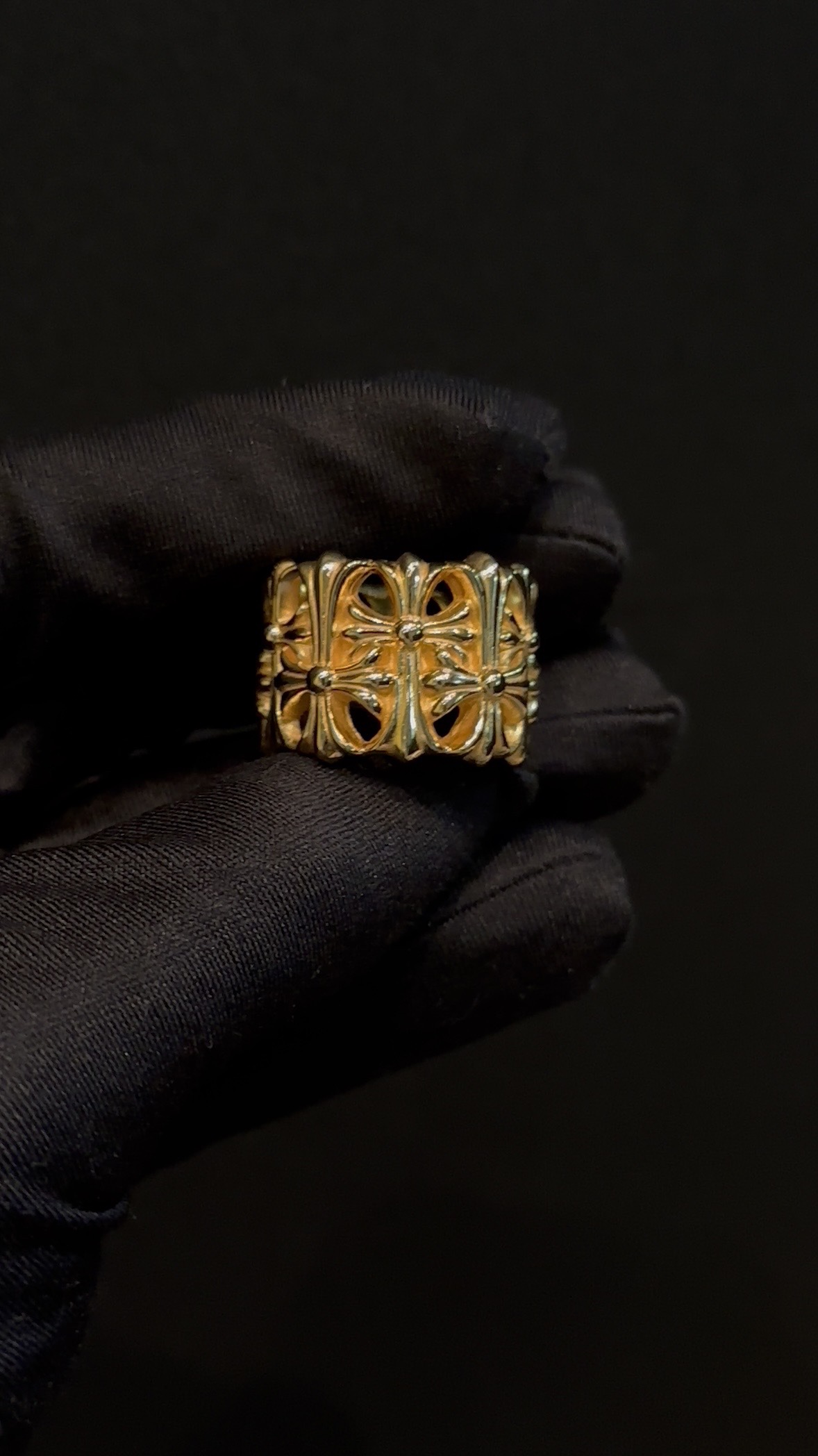 Ring, Custom Gold-Plated Diamond Setting