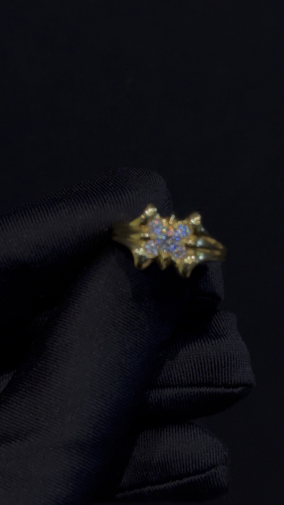 Ring, Gold-Plated Diamond Custom, Custom 22k Solid Gold
