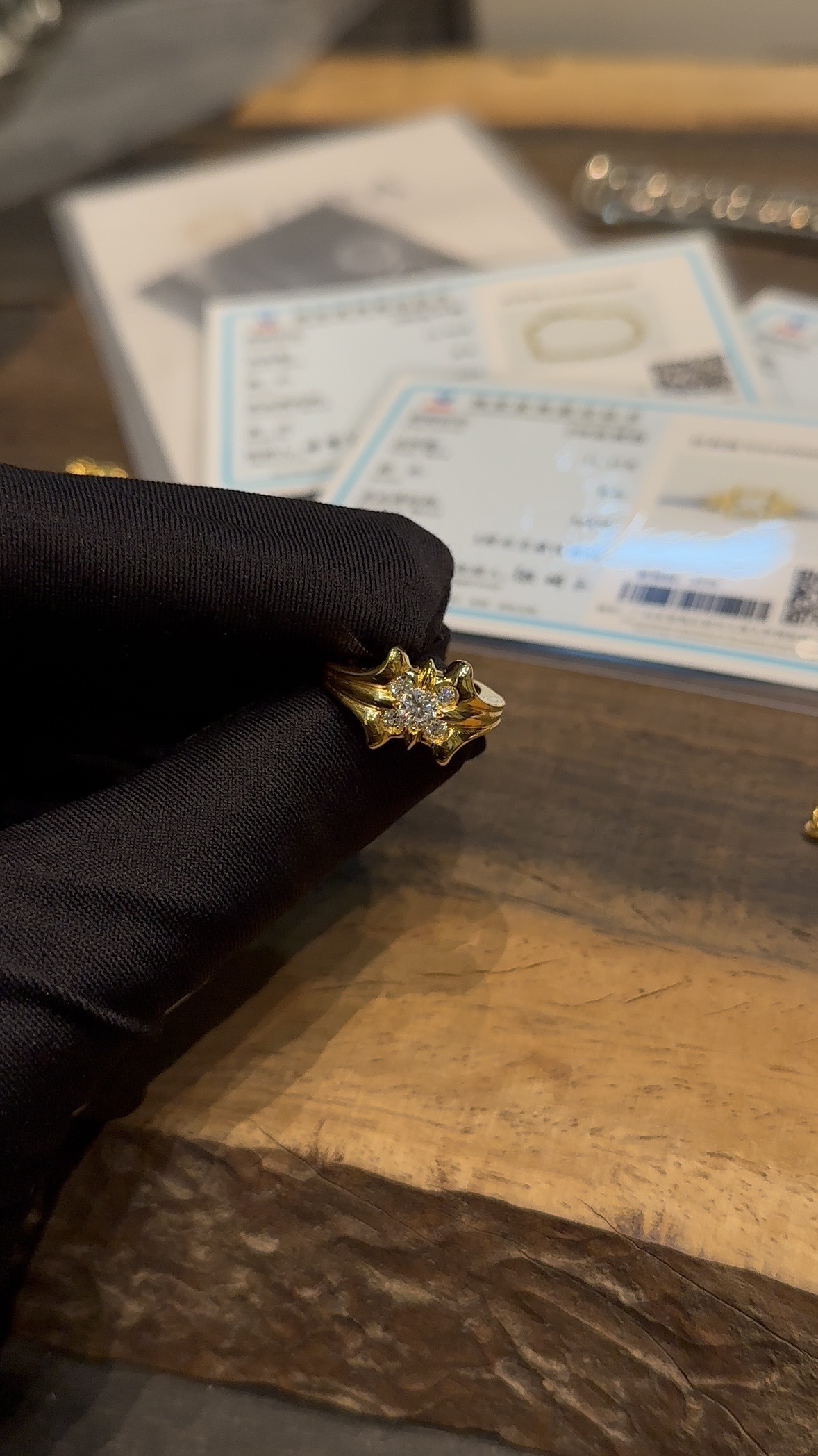 Ring, Gold-Plated Diamond Custom, Custom 22k Solid Gold