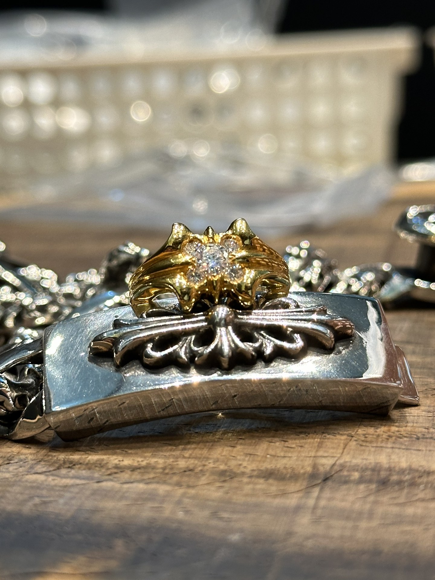 Custom order real shot: Ring, gold-plated diamond-set customization, bracelet and bangle