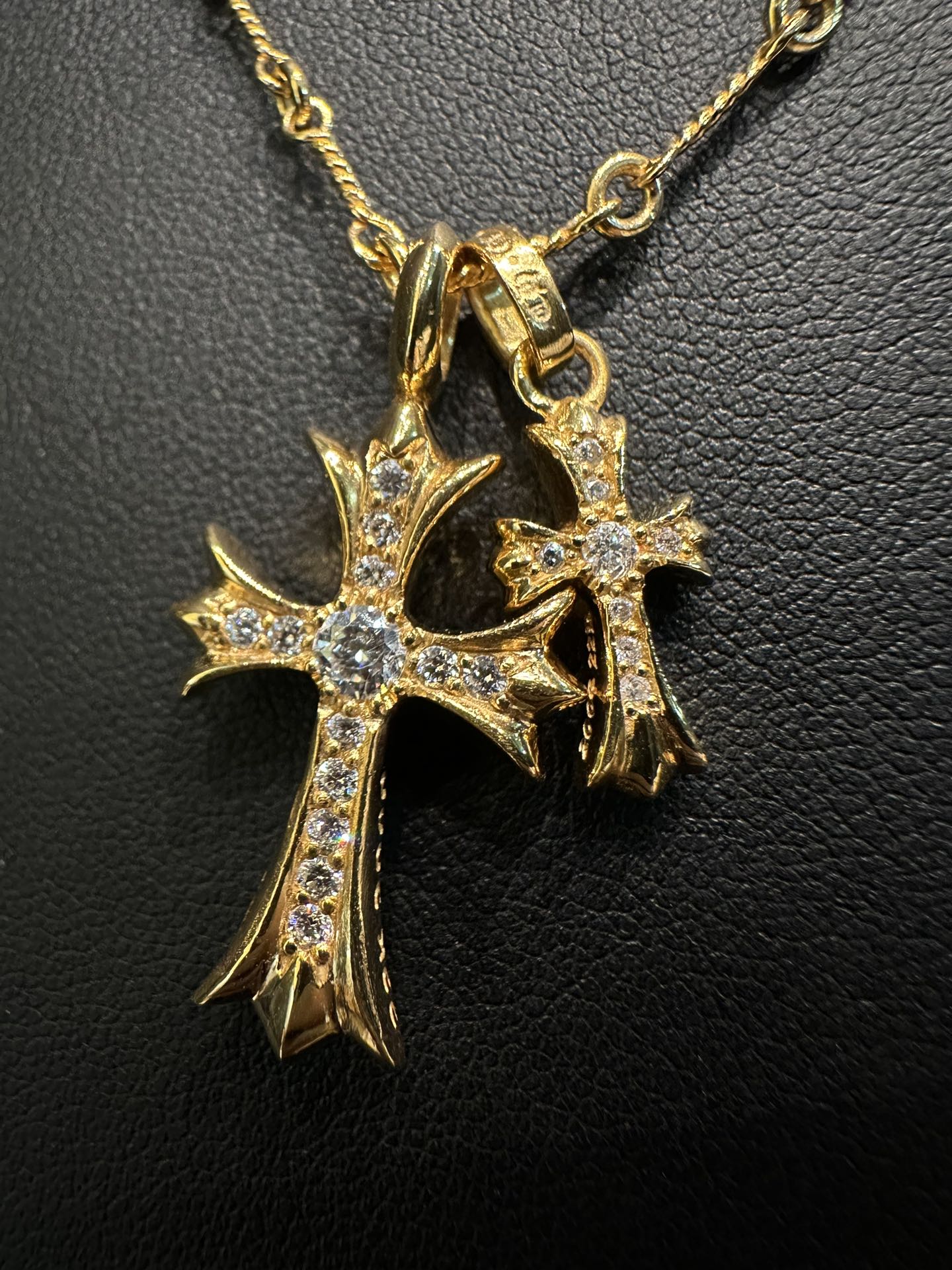 Gold-plated diamond-set customization, 22k real gold customization, necklace pendant