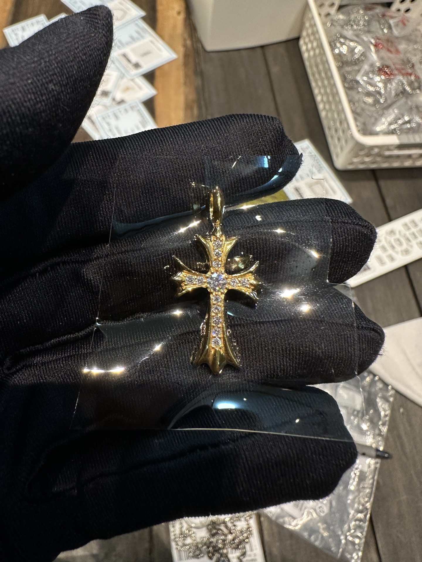 Gold-plated custom with diamond setting