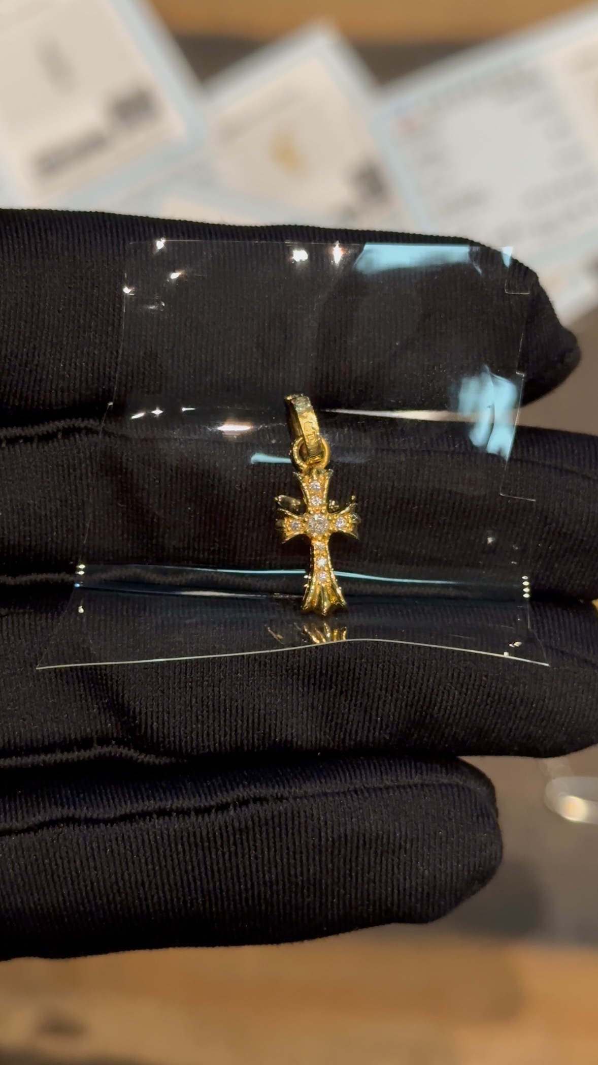 Gold-plated diamond-set customization, 22k real gold customization, necklace pendant