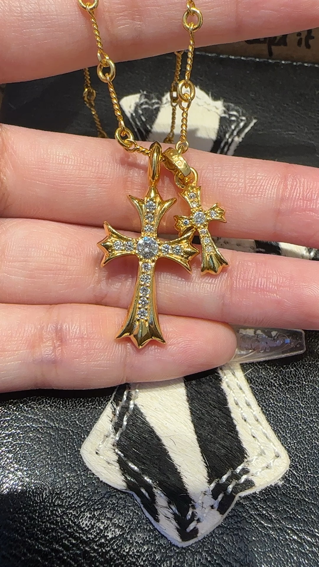 Gold-plated diamond-set customization, 22k real gold customization, necklace pendant