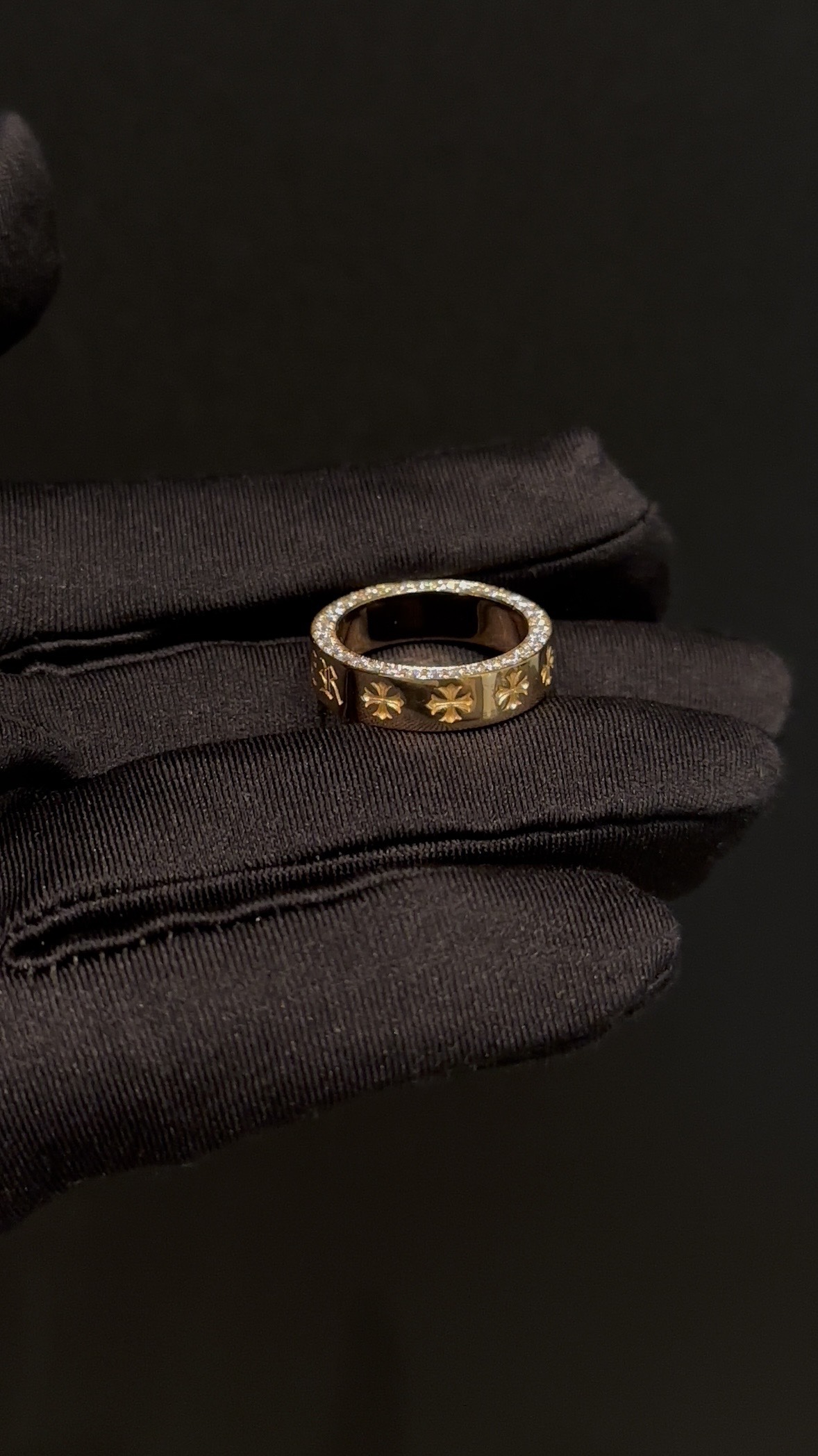 Ring, Custom Gold-Plated Diamond Setting