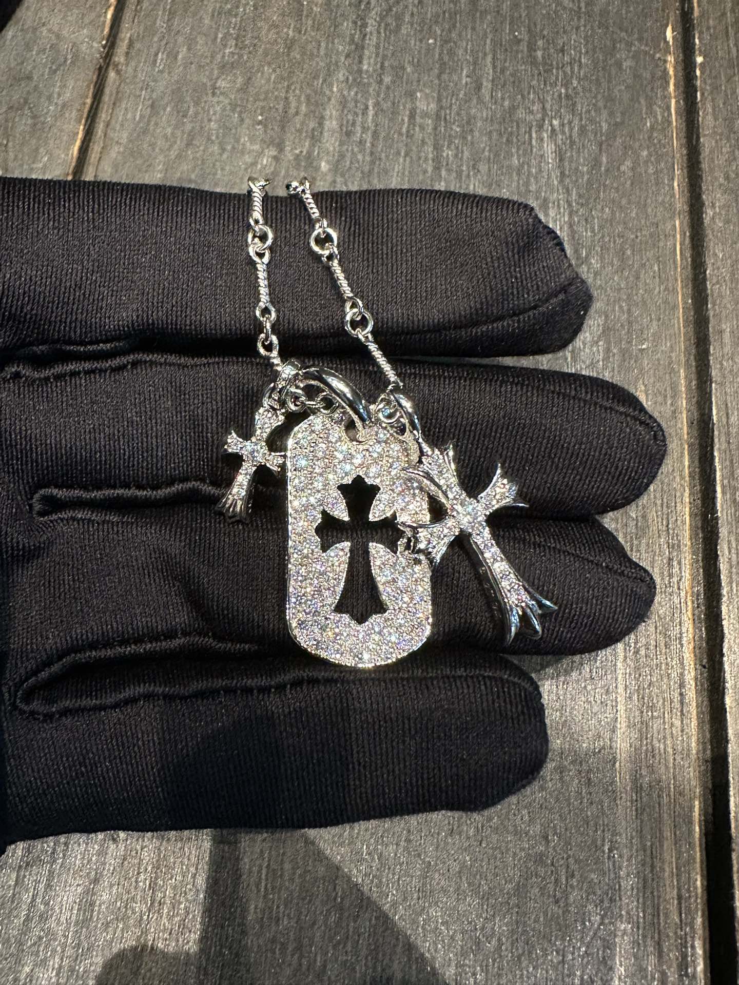 Custom Gold-Plated Diamond Setting, Necklace Pendant