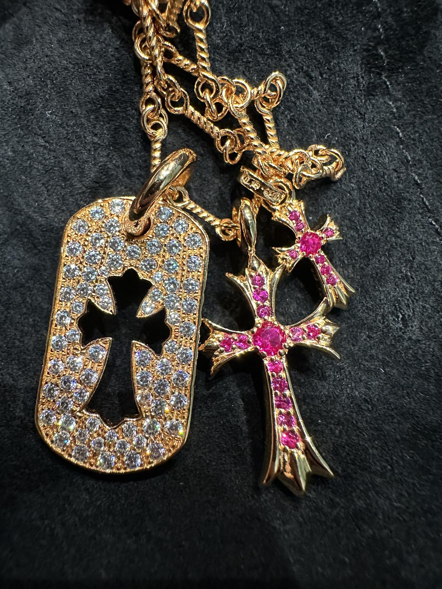 Custom Gold-Plated Diamond Setting, Necklace Pendant