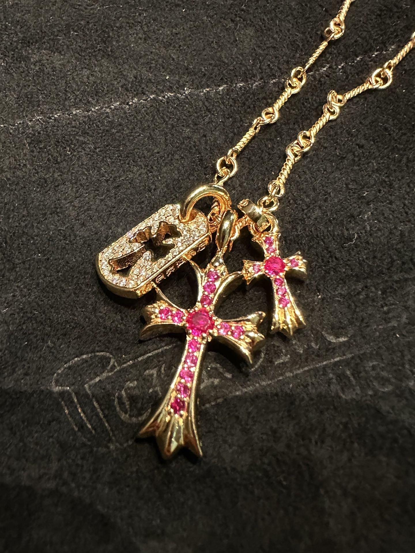 Custom Gold-Plated Diamond Setting, Necklace Pendant