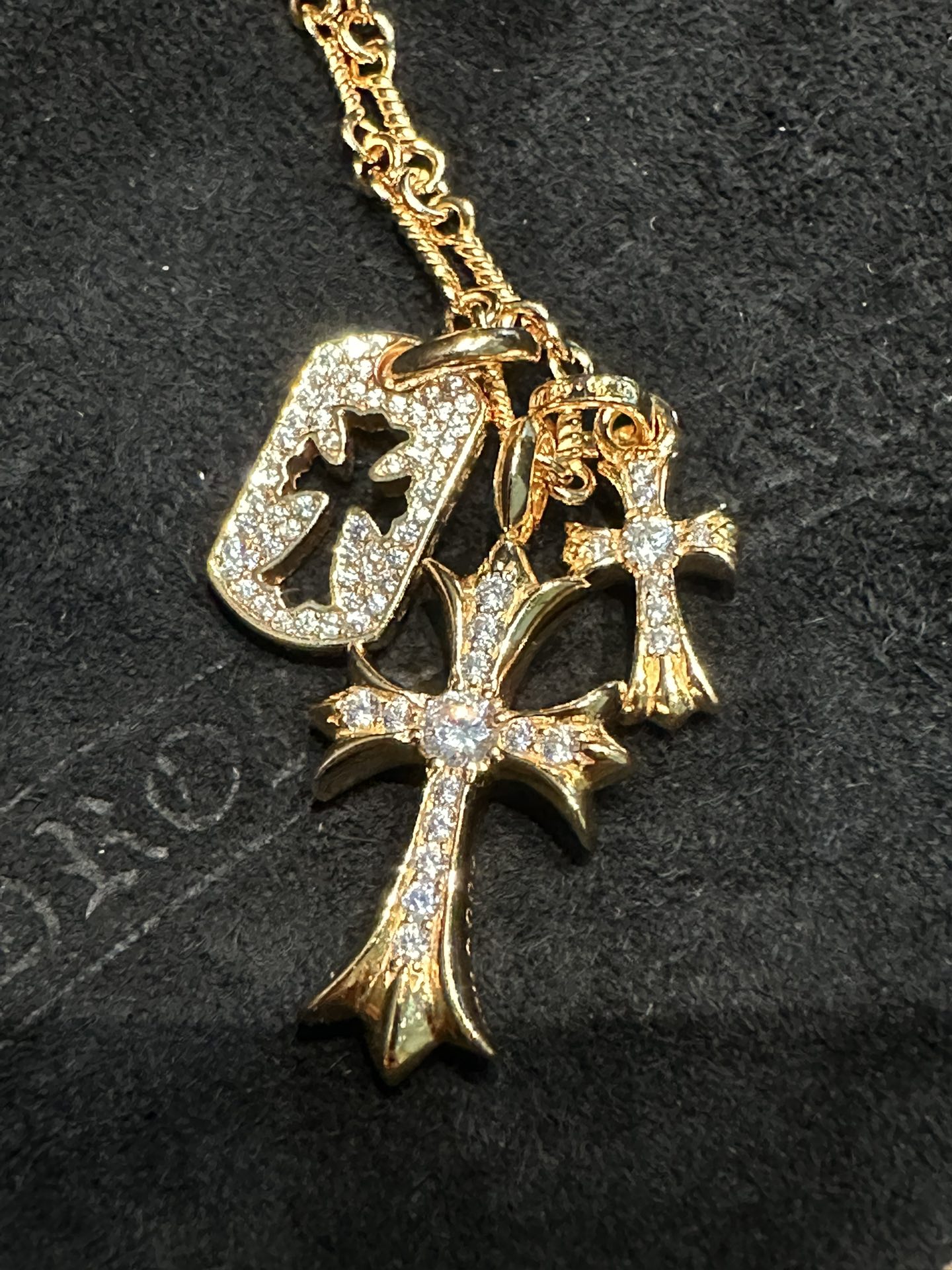 Custom Gold-Plated Diamond Setting, Necklace Pendant