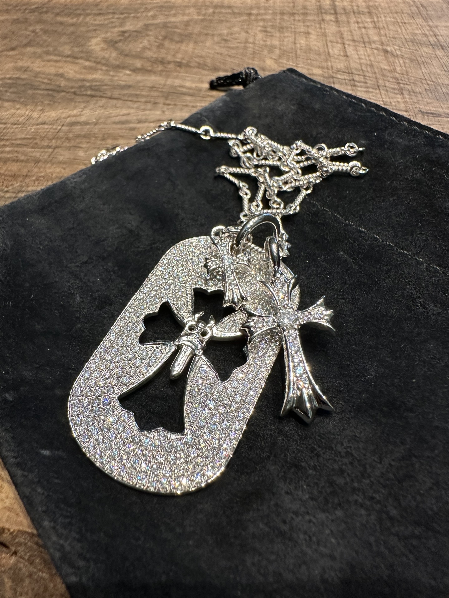 Custom Gold-Plated Diamond Setting, Necklace Pendant