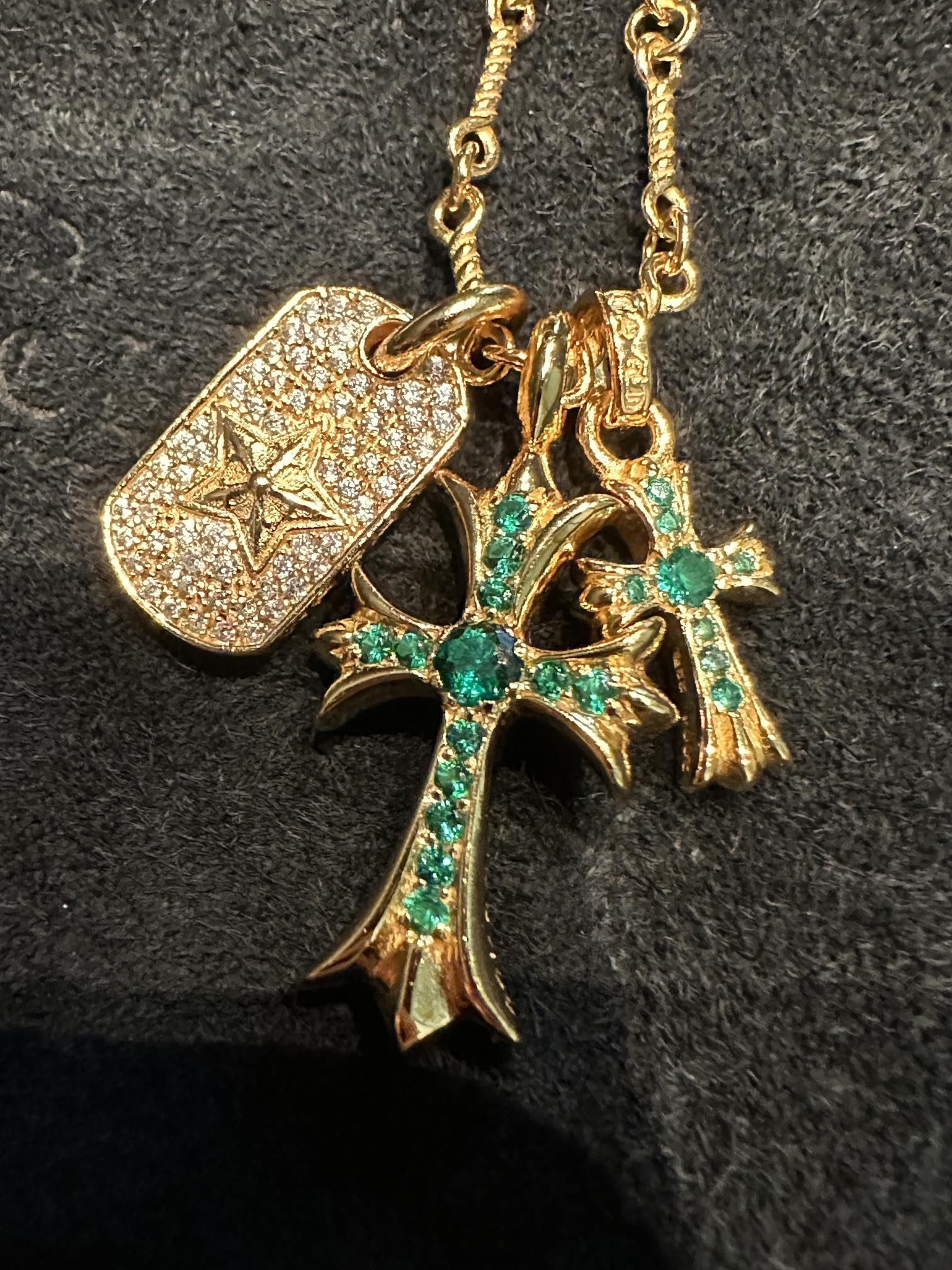 Custom Gold-Plated Diamond Setting, Necklace Pendant