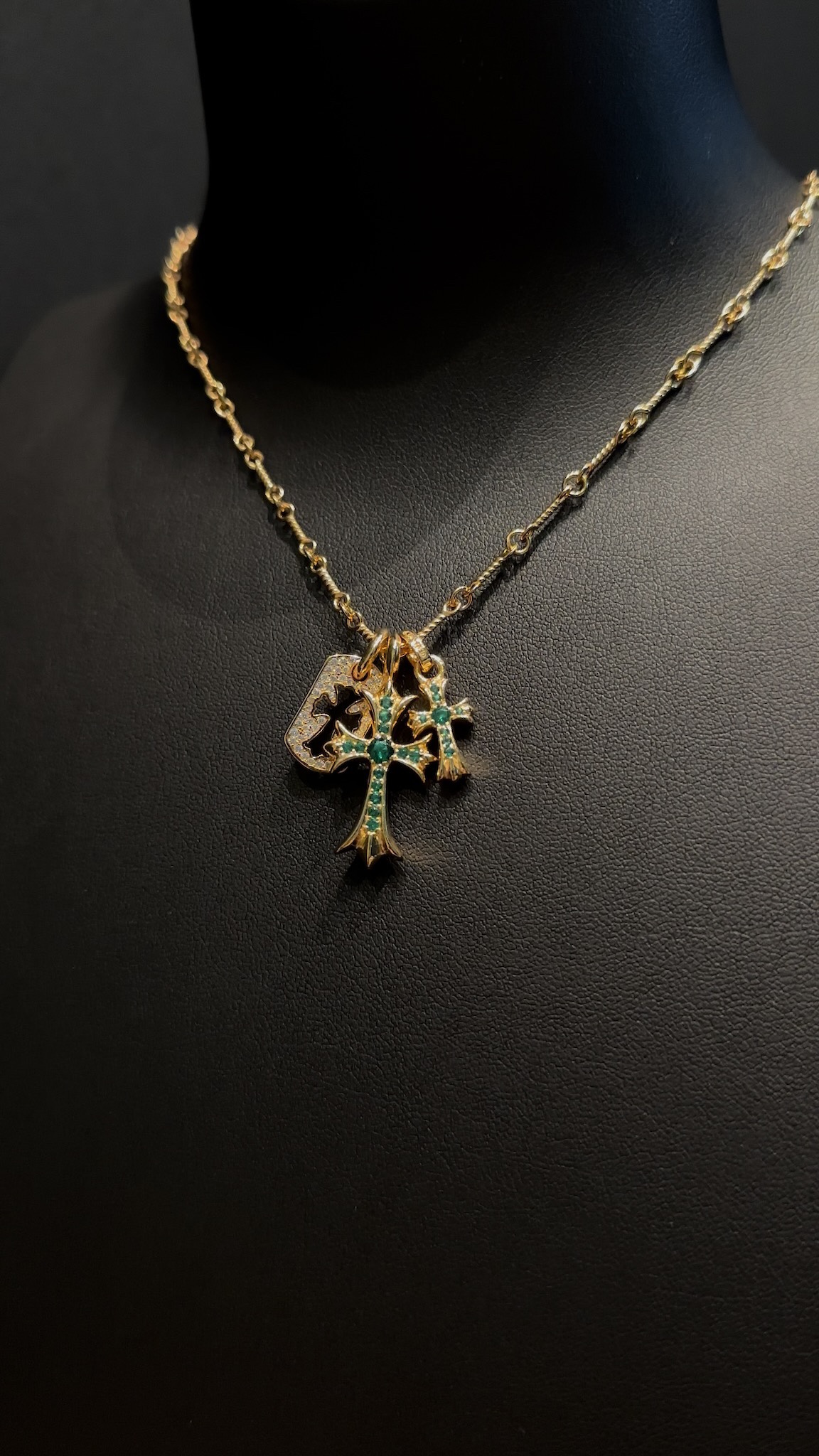 Custom Gold-Plated Diamond Setting, Necklace Pendant