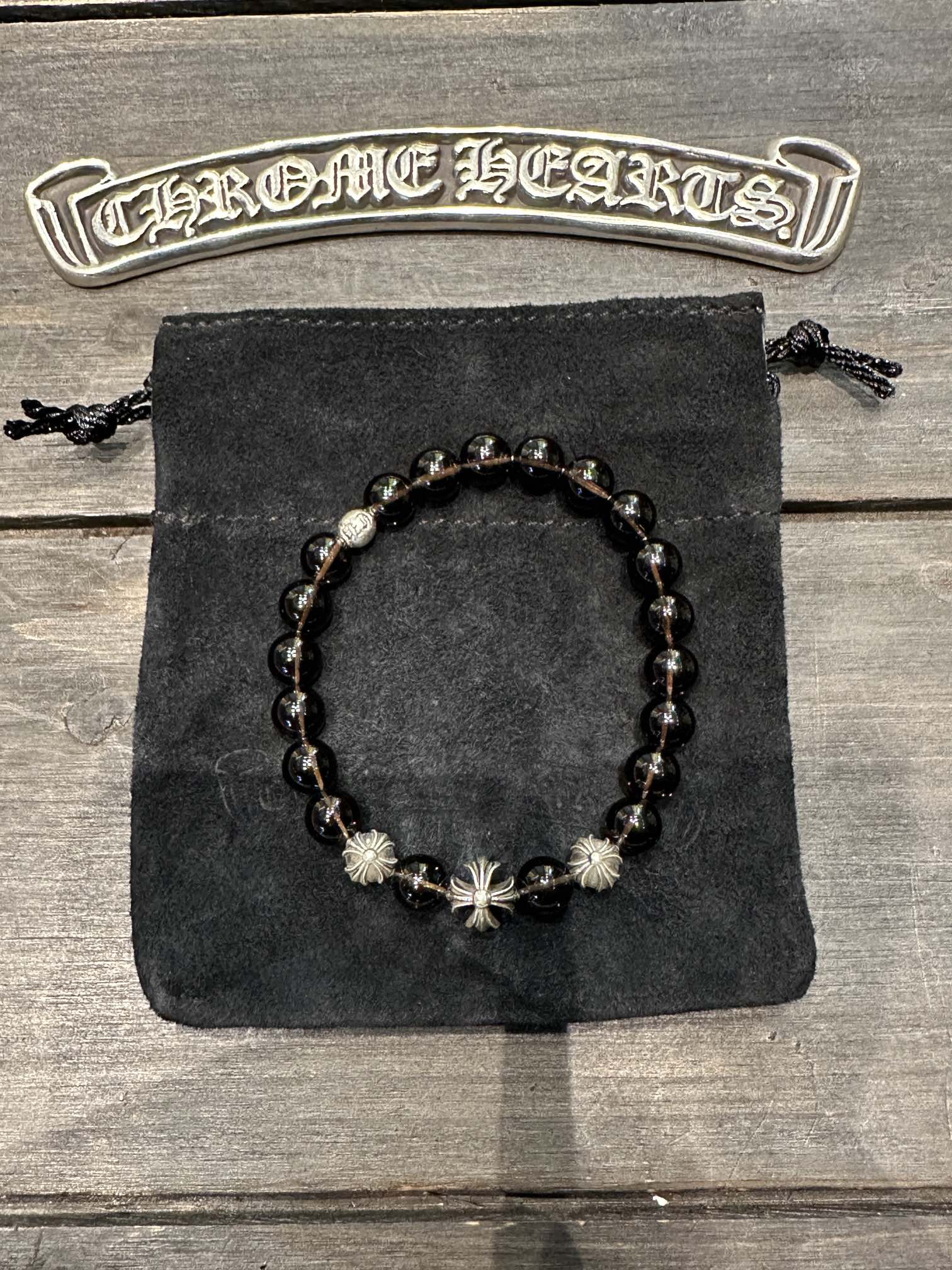 Silver bead bracelet