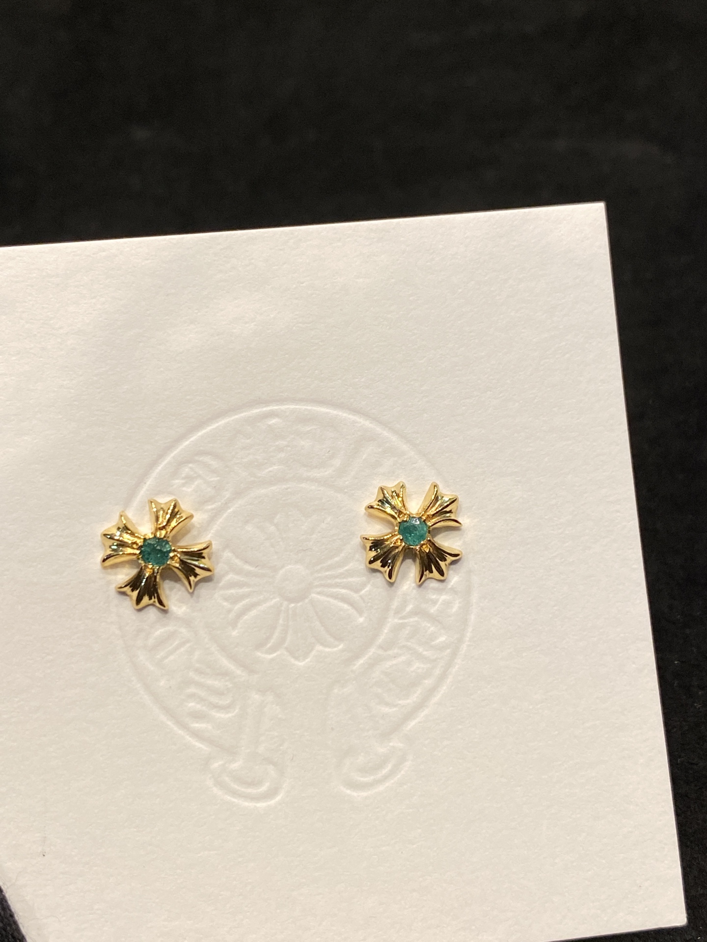 Earrings, gold-plated with custom diamond setting, 22k real gold customization
