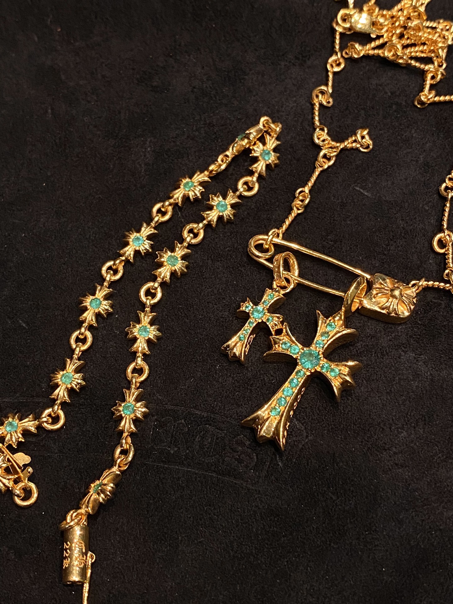 Gold-plated diamond-set customization, necklace pendant, bracelet bangle