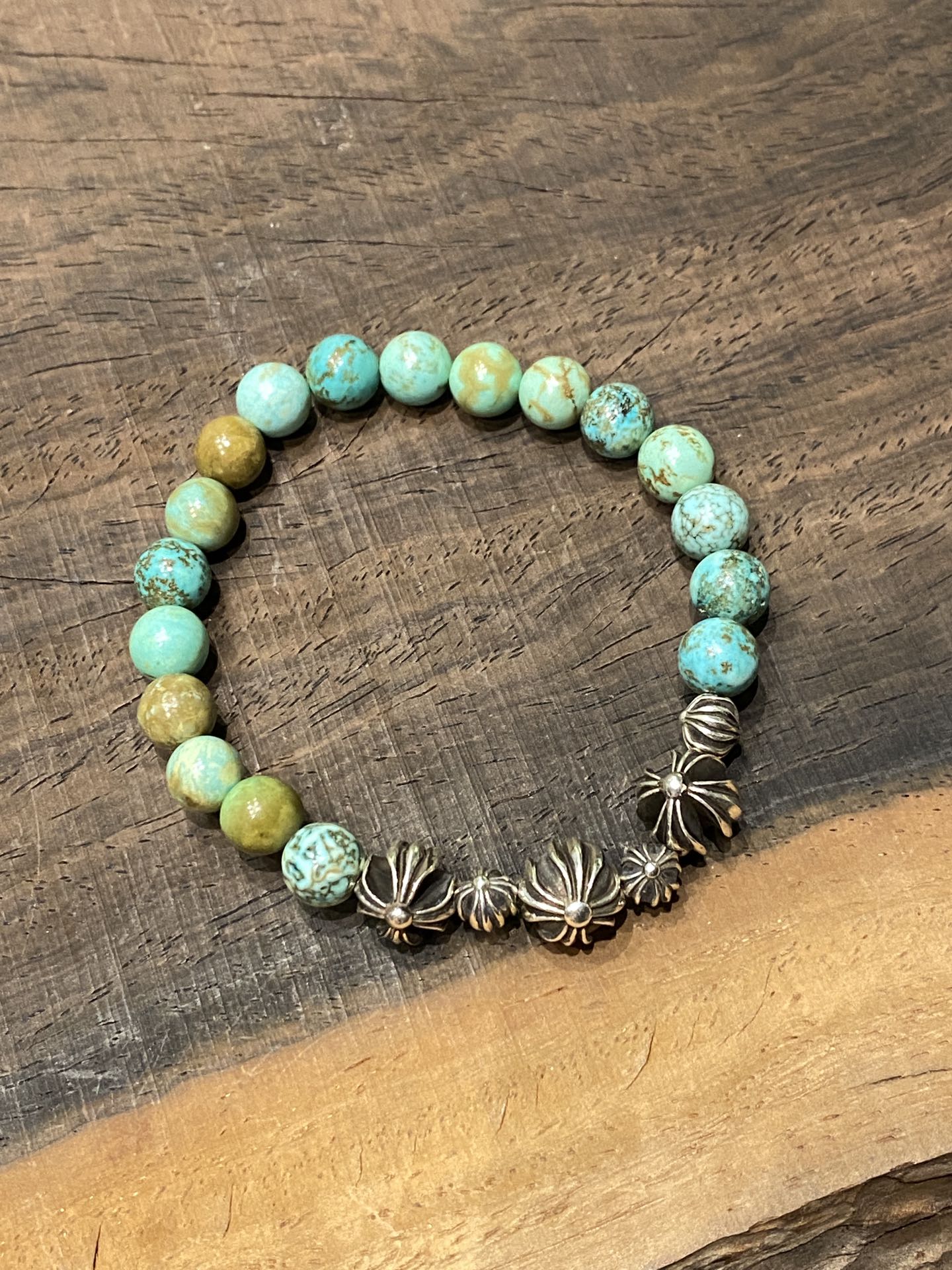 Silver bead bracelet