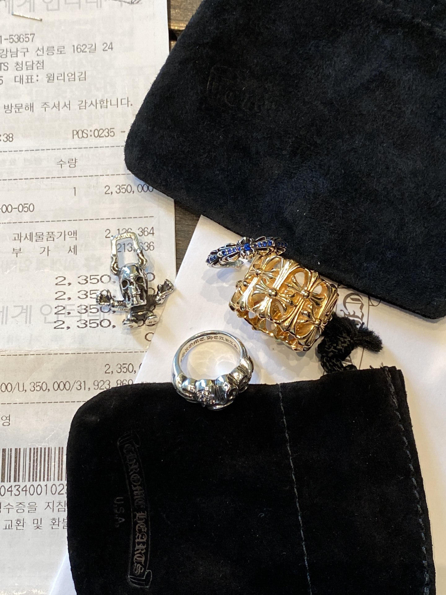 Ring, Custom Gold-Plated Diamond Setting