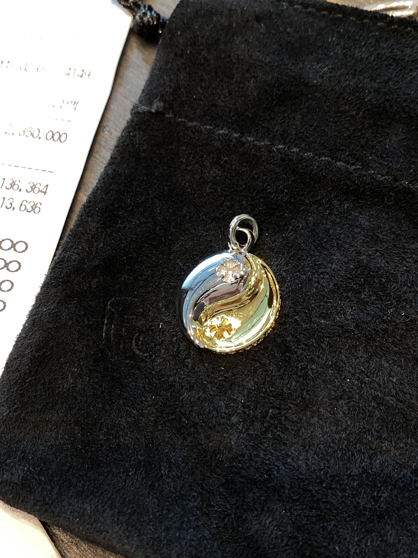 Gold-plated diamond-set customization, 22k real gold customization, necklace pendant