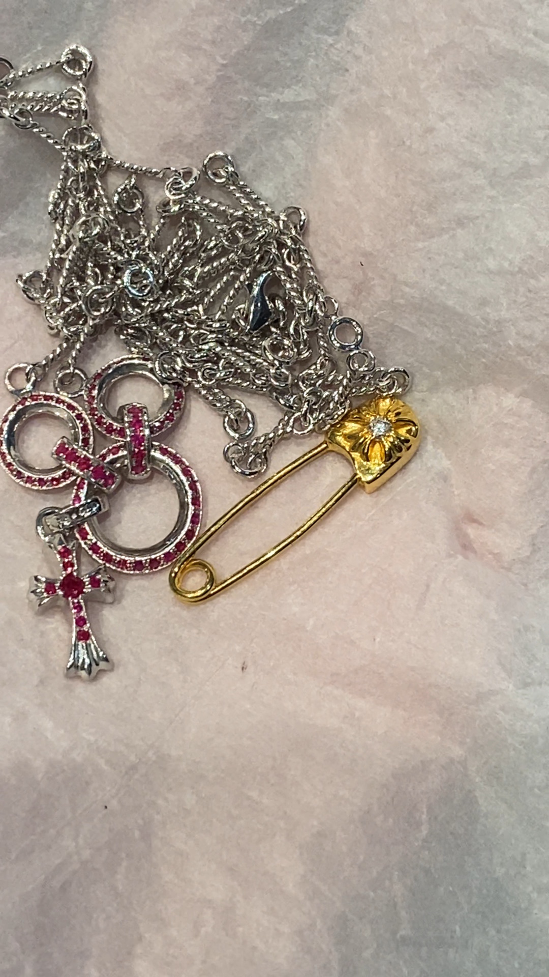 Gold-plated diamond-set customization, 22k real gold customization, necklace pendant