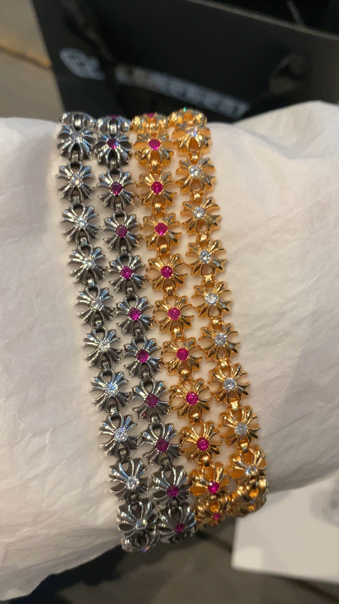 Custom Gold-Plated Diamond Setting, Bracelet Bangle