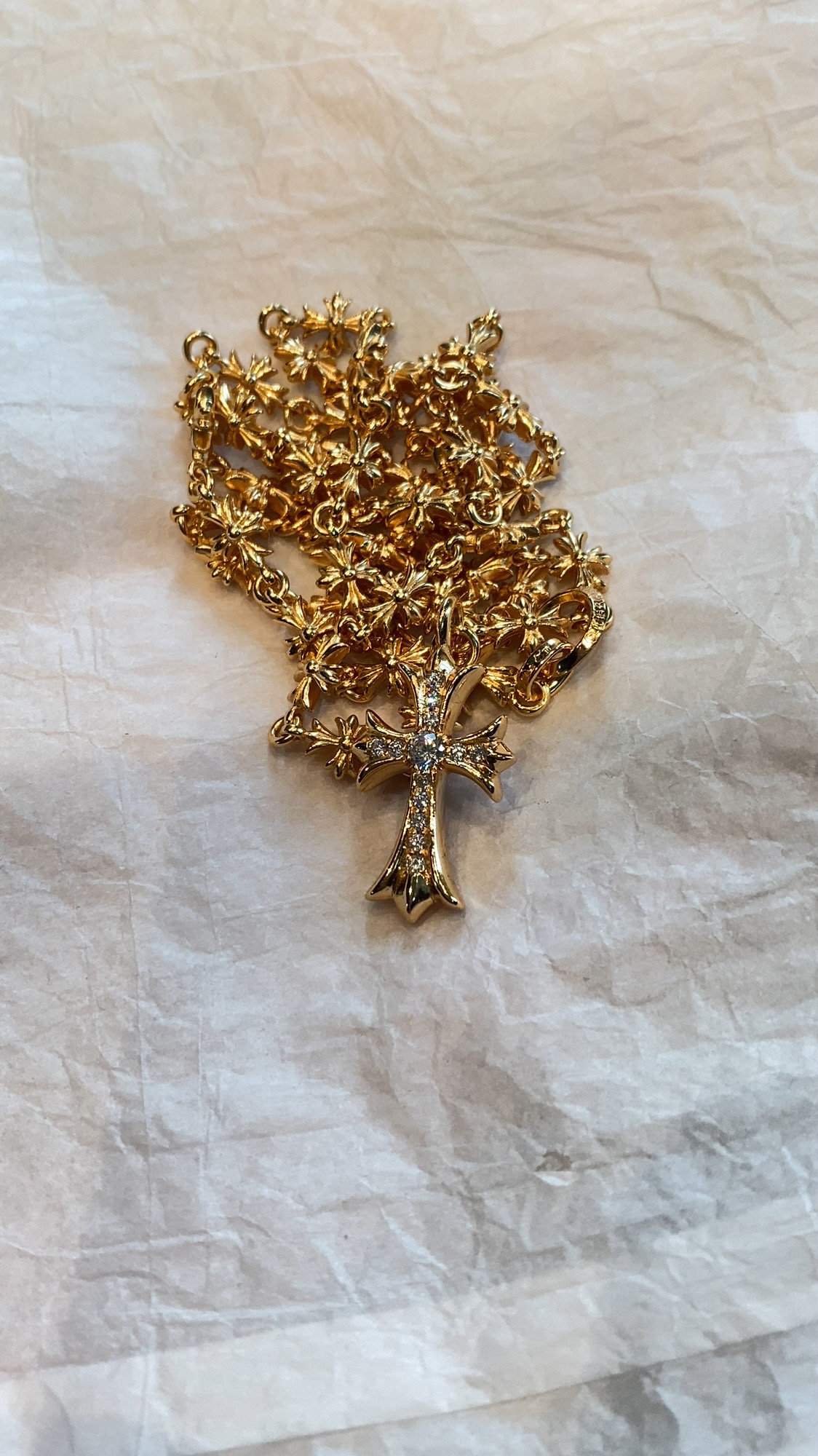 Gold-plated diamond-set customization, 22k real gold customization, necklace pendant