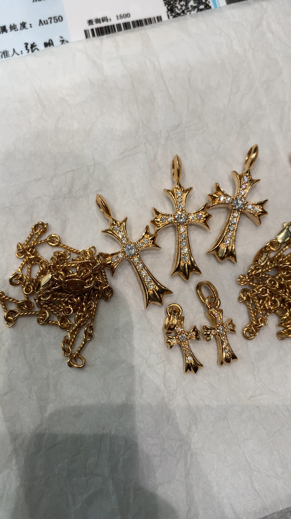 Gold-plated diamond-set customization, 22k real gold customization, necklace pendant