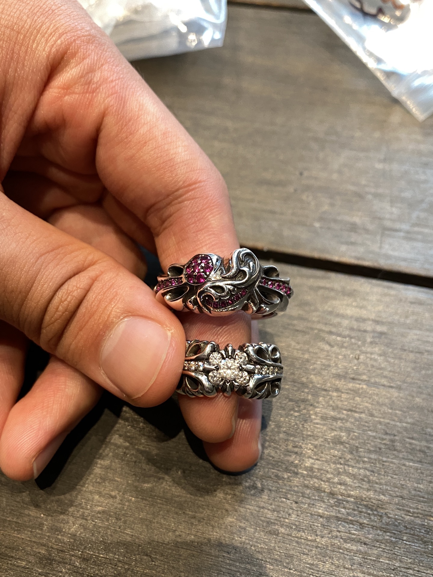 Rings, 925 silver with diamond customization