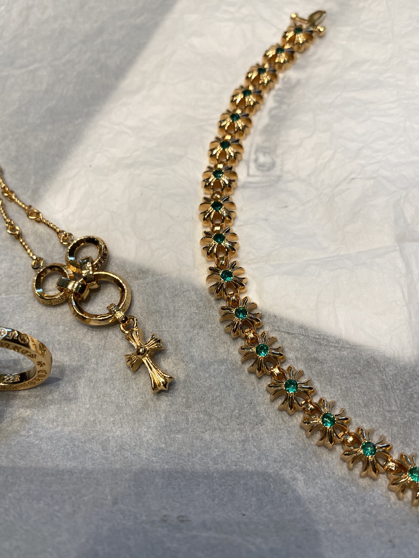 Gold-plated diamond-set customization, necklace pendant, bracelet bangle