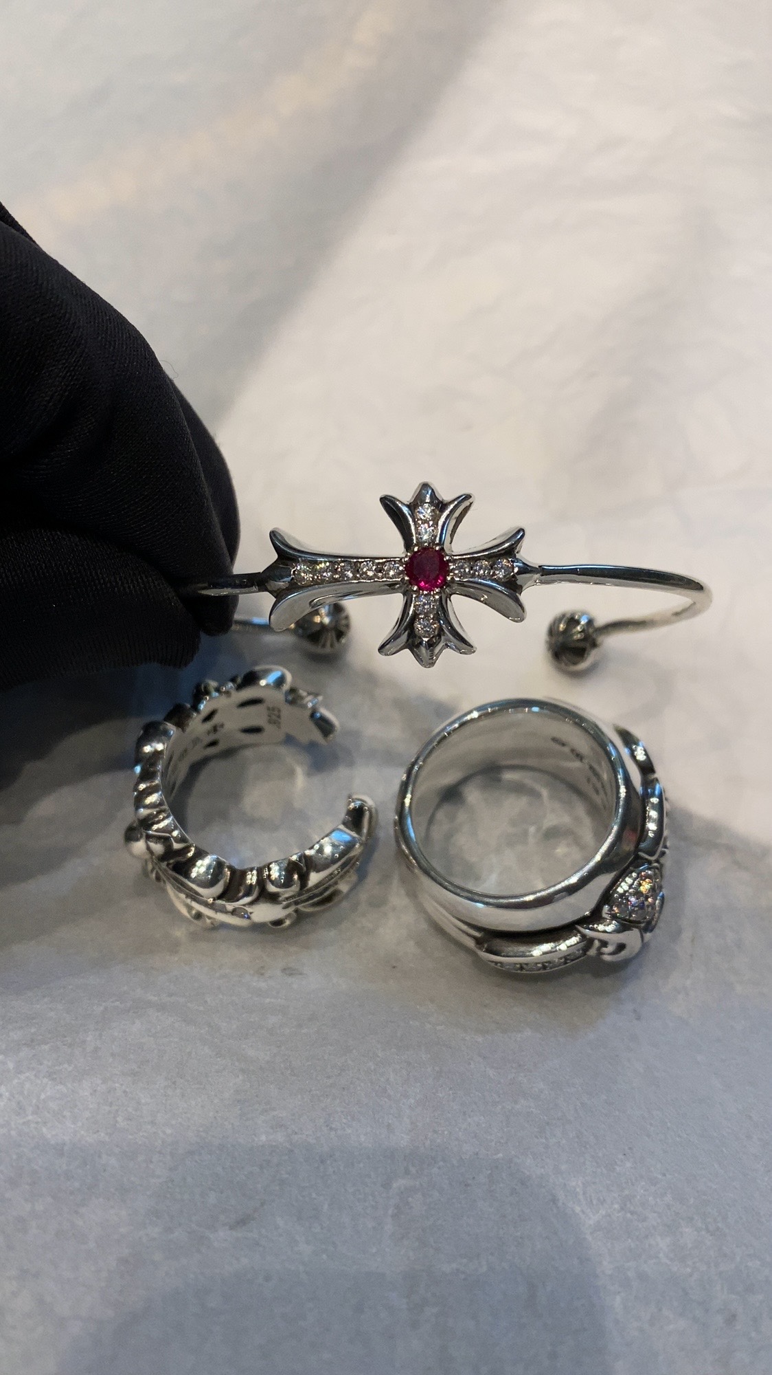 Rings, bracelets & bangles, custom 925 silver with diamonds
