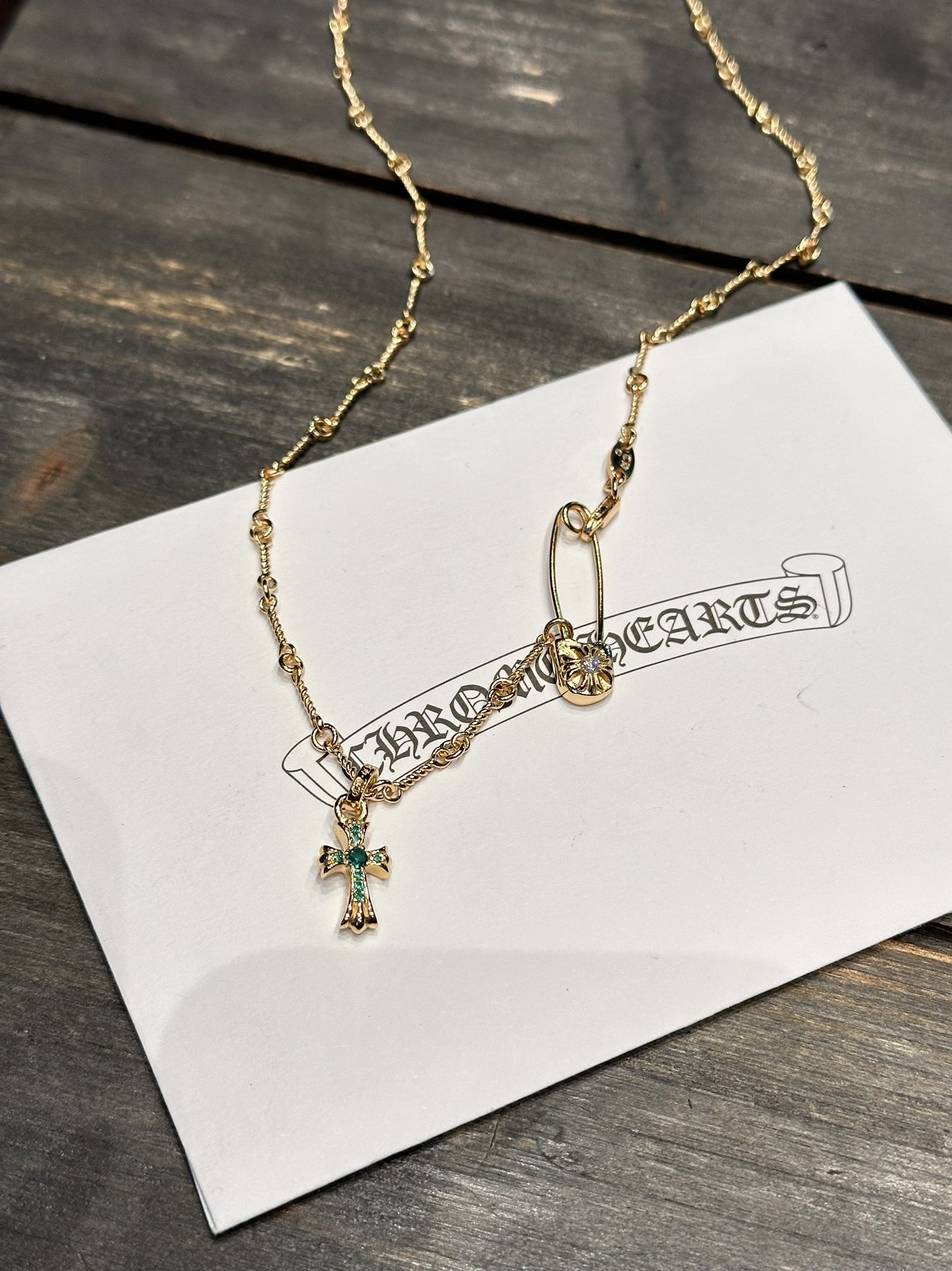 Custom Gold-Plated Diamond Setting, Necklace Pendant