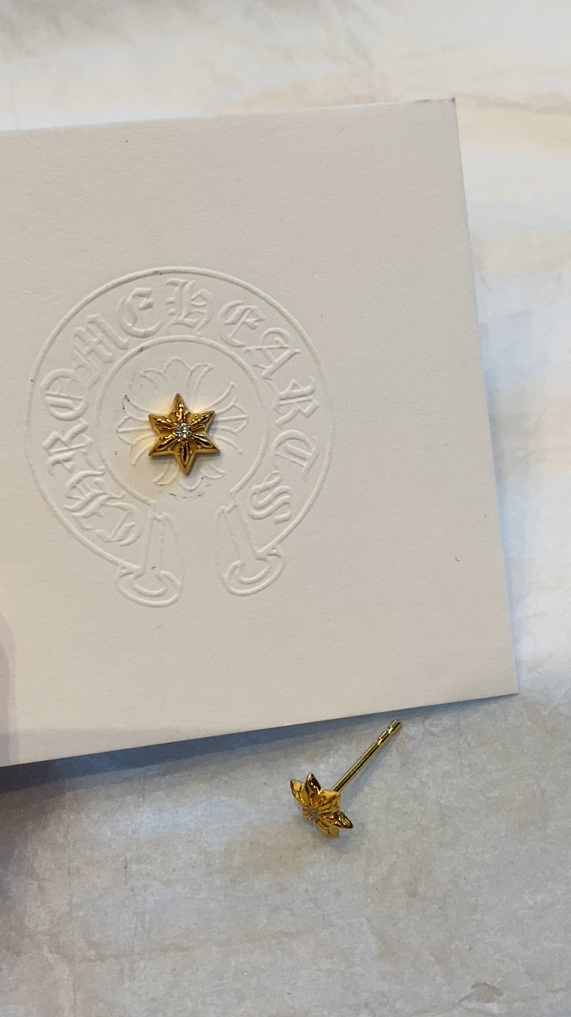 Earrings, gold-plated with custom diamond setting, 22k real gold customization