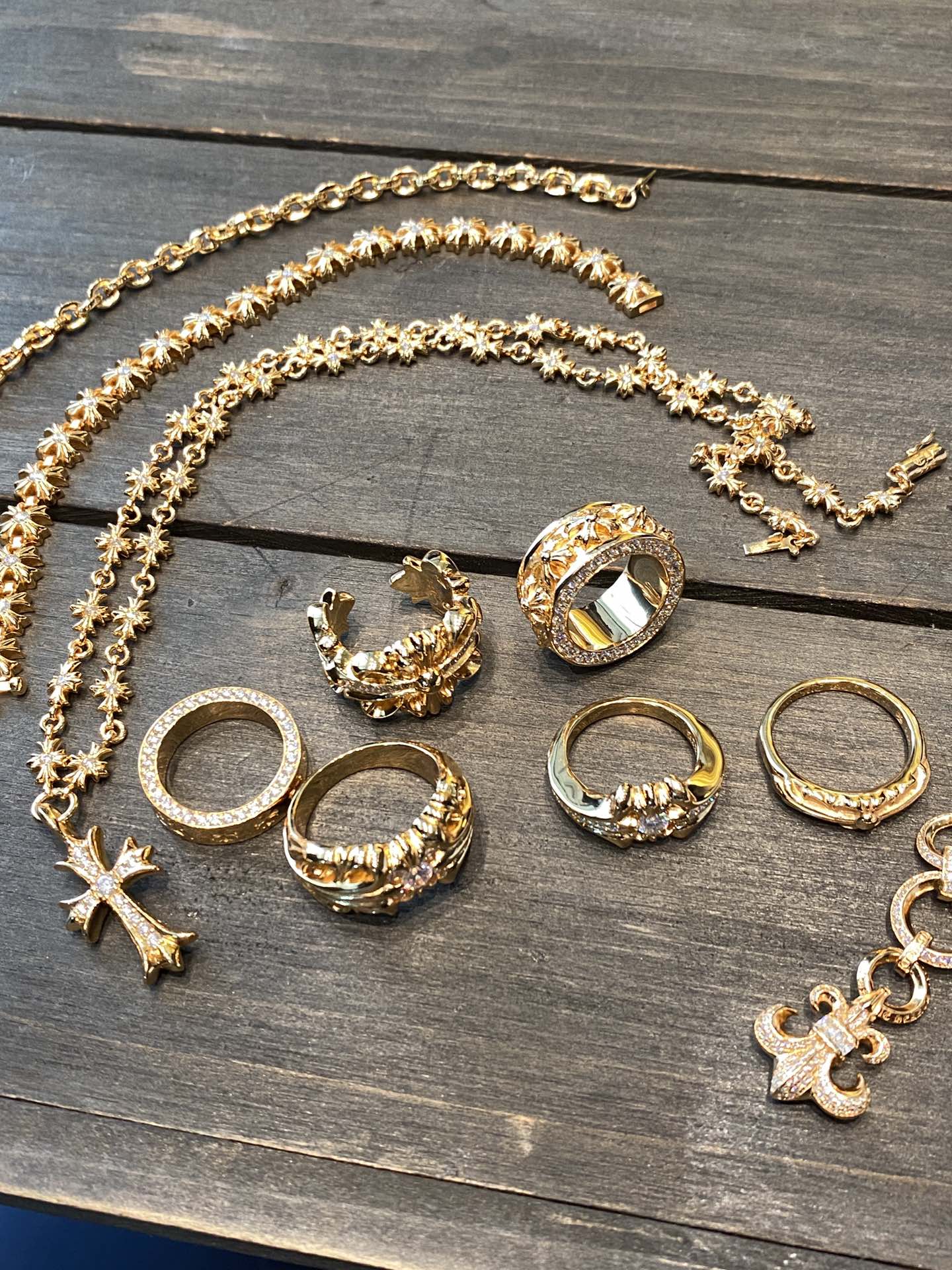 Custom order real shot, rings, gold-plated diamond-set custom, necklaces pendants, bracelets bangles