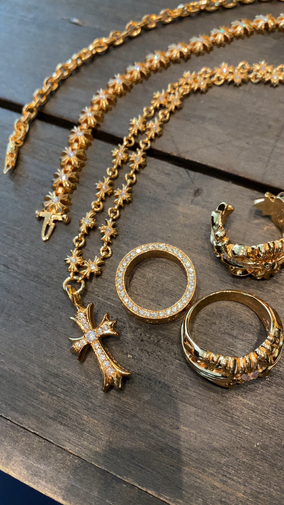 Rings, custom gold-plated diamond, necklaces pendants, bracelets bangles