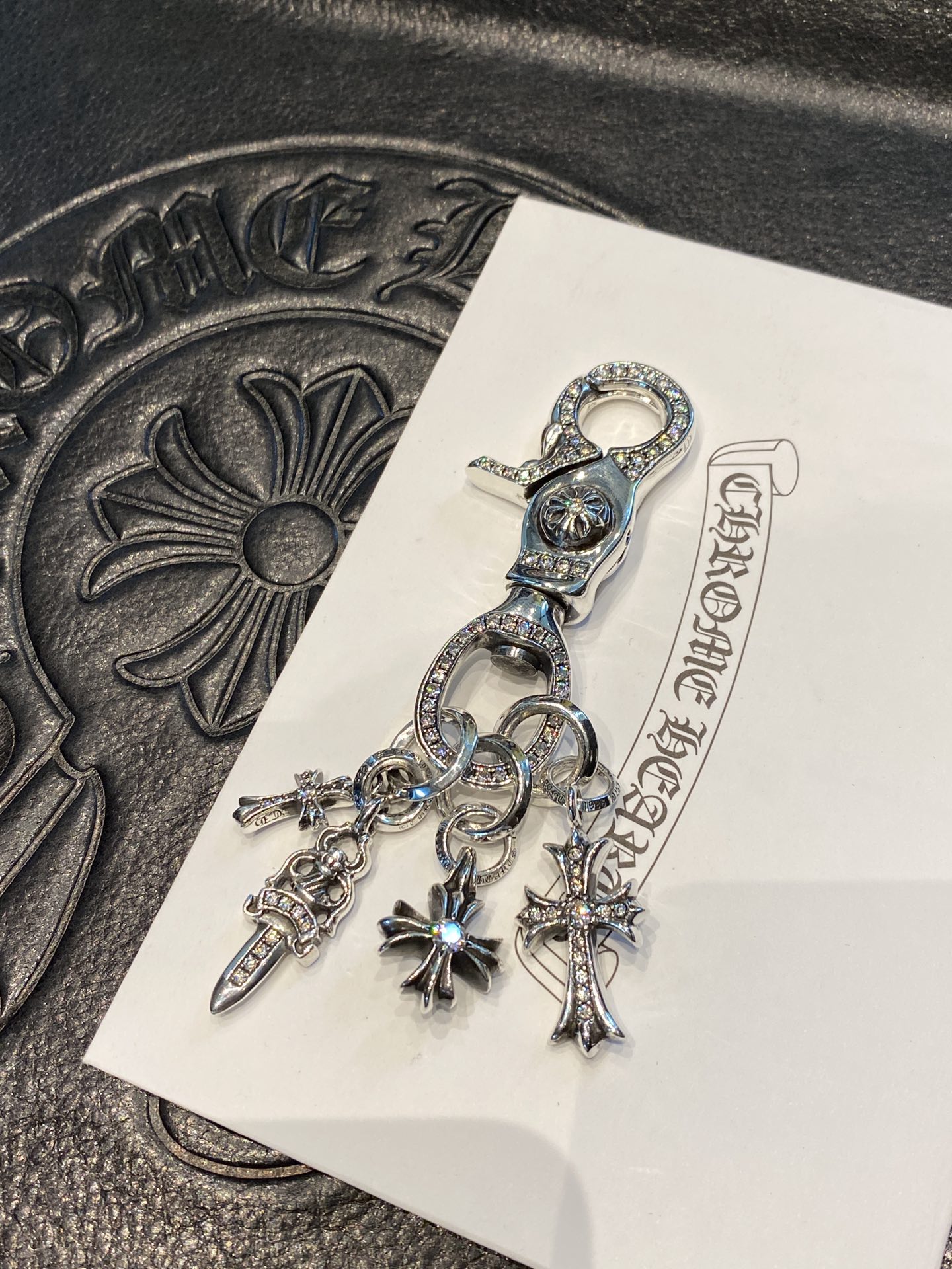 Keychain, 925 silver diamond custom