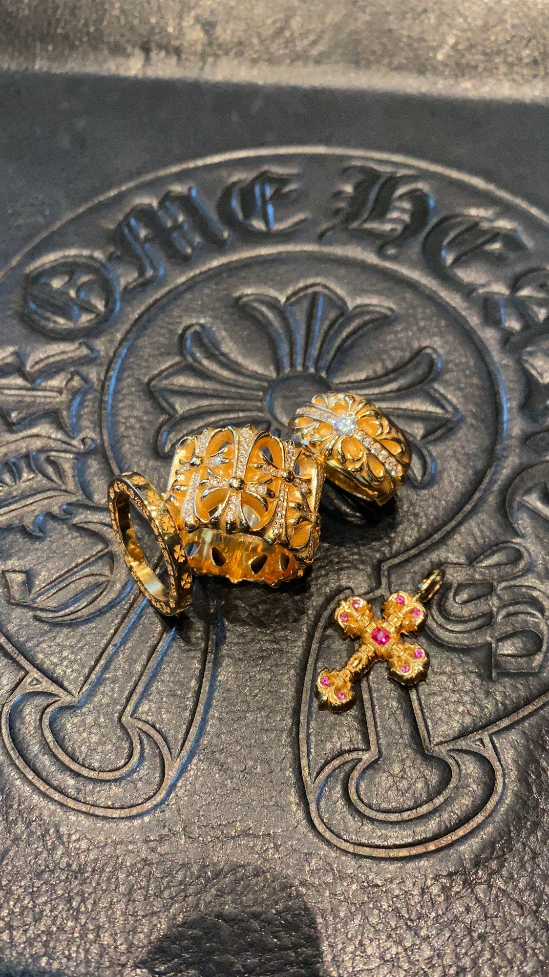 Ring, Custom Gold-Plated Diamond Setting