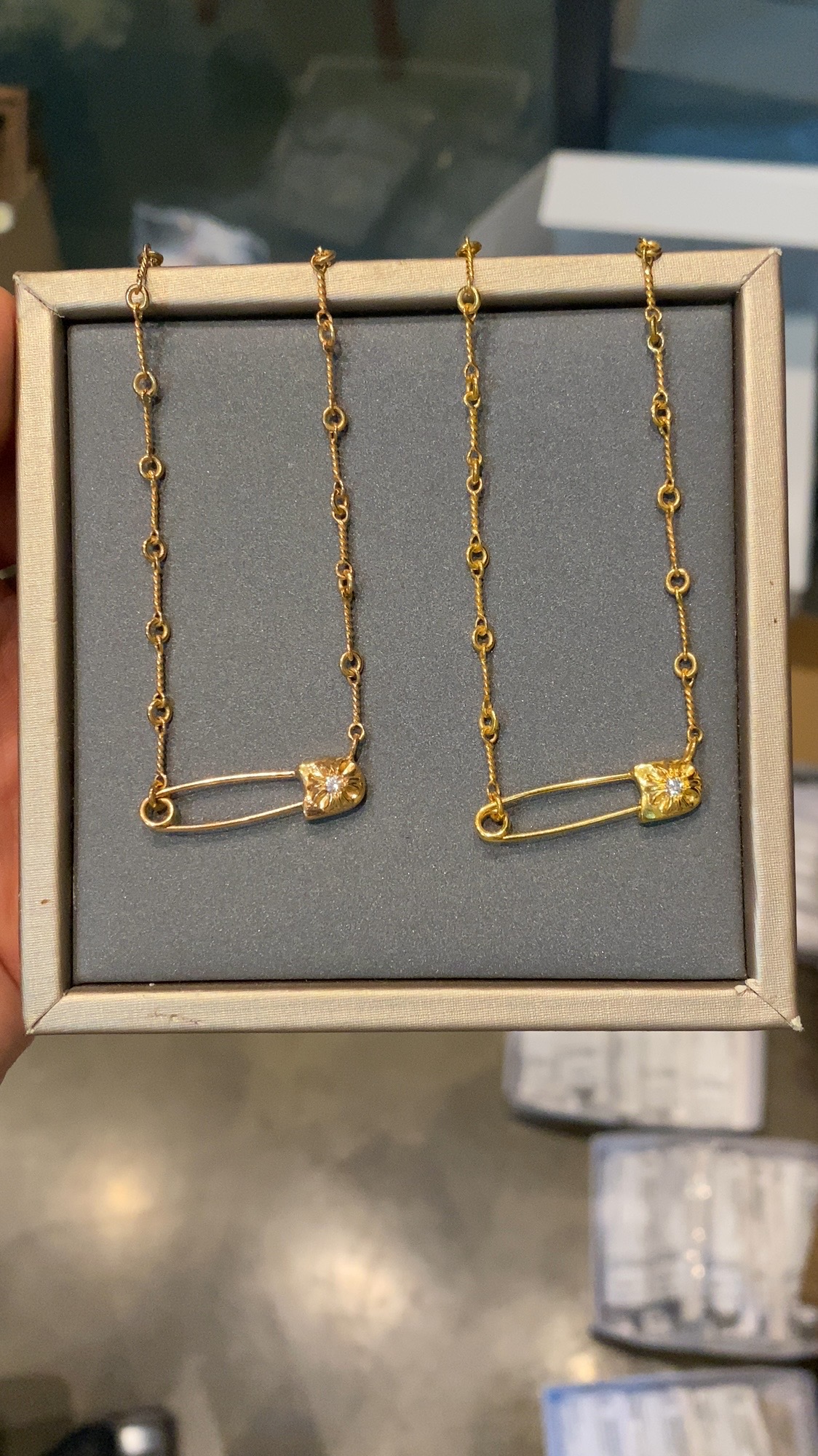 Gold-plated diamond-set customization, 22k real gold customization, necklace pendant