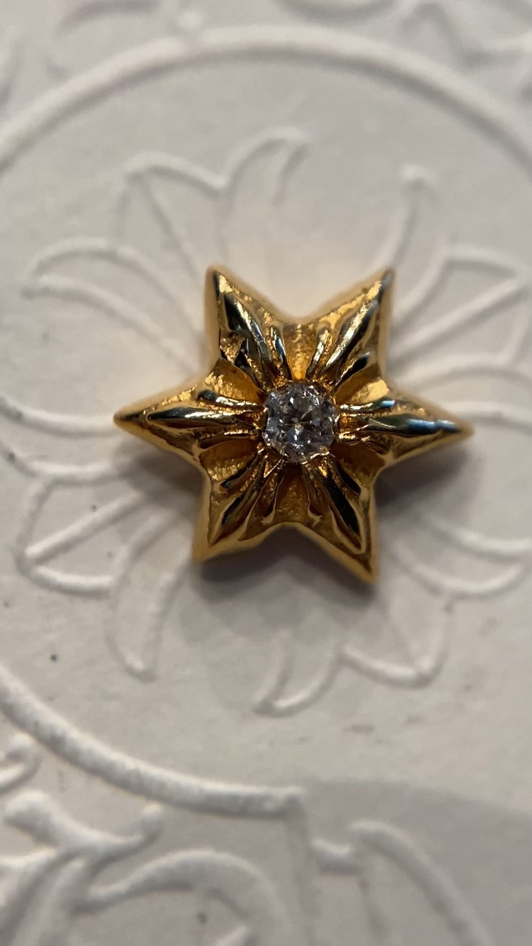 Earrings, gold-plated with custom diamond setting, 22k real gold customization