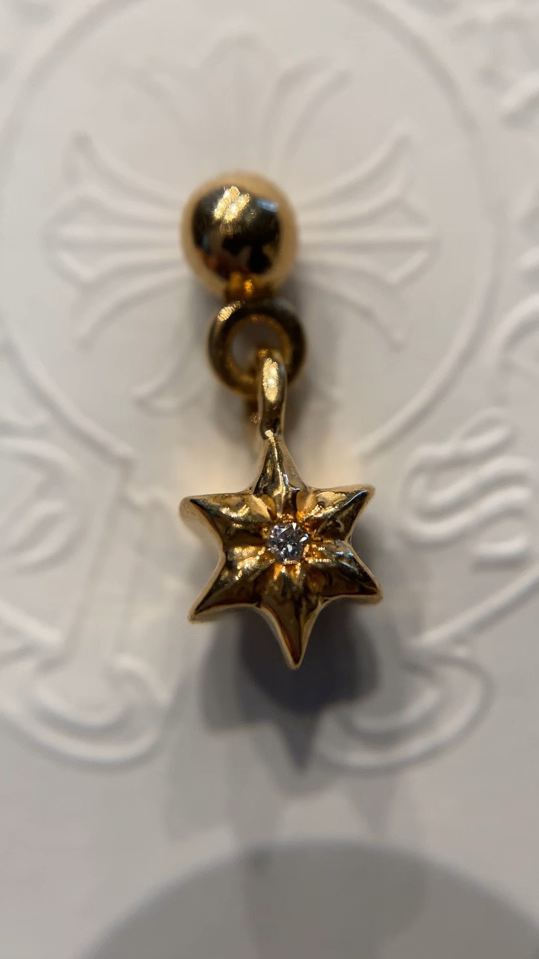 Earrings, gold-plated with custom diamond setting, 22k real gold customization